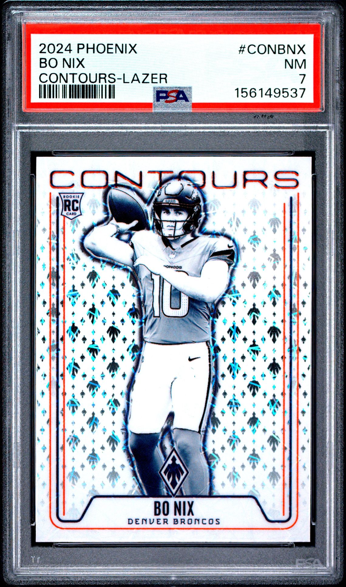 2024 Panini Phoenix Contours Bo Nix #Conbnx (Contours-Lazer) Nm 7 front