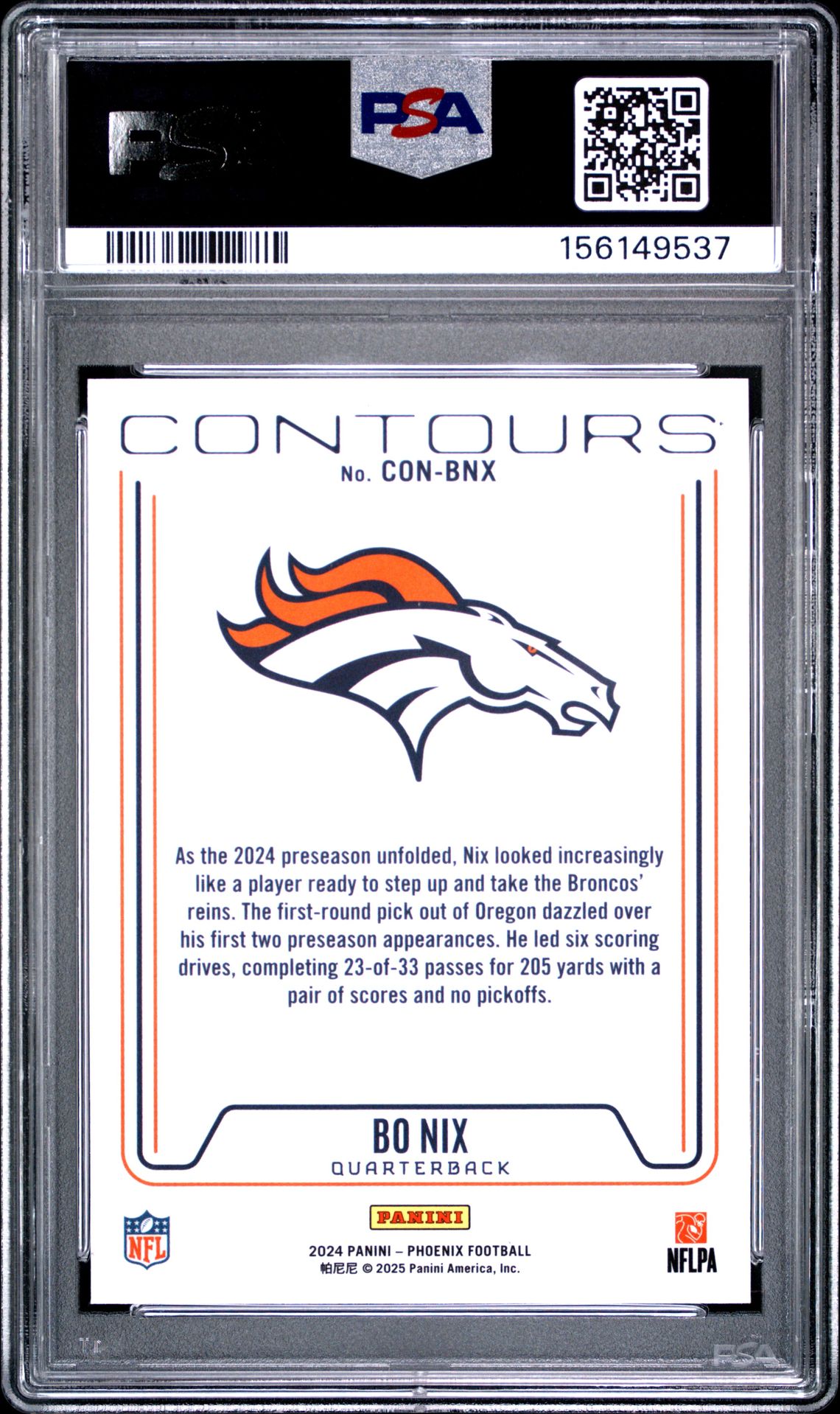 2024 Panini Phoenix Contours Bo Nix #Conbnx (Contours-Lazer) Nm 7 back