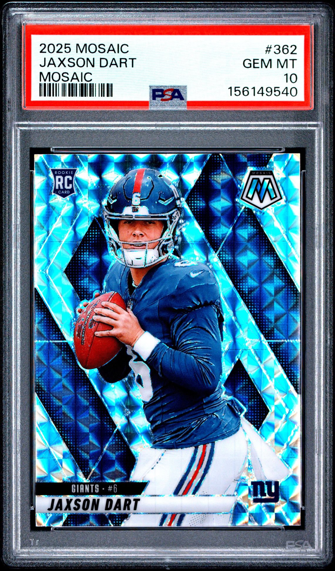 2025 Panini Mosaic Jaxson Dart #362 (Mosaic) Gem Mt 10 front