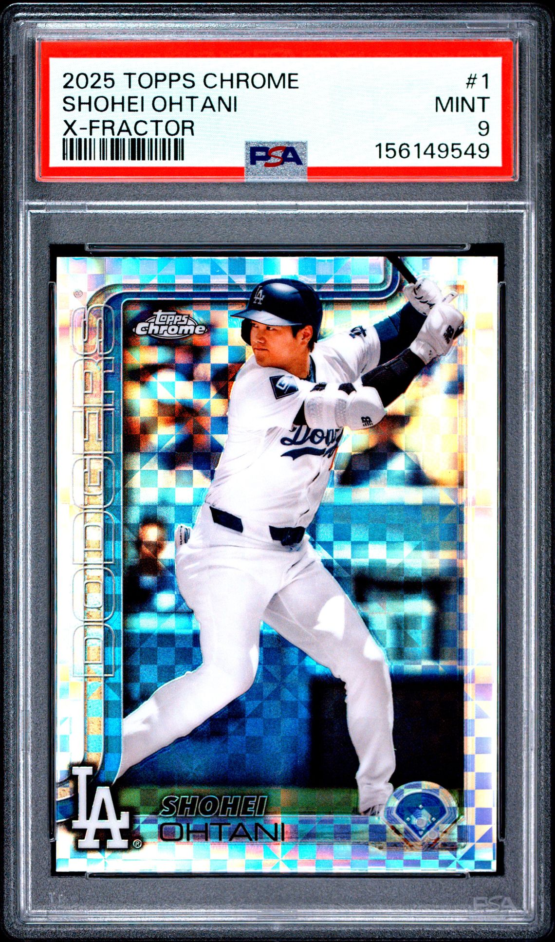 2025 Topps Chrome Shohei Ohtani #1 (X-Fractor) Mint 9 front