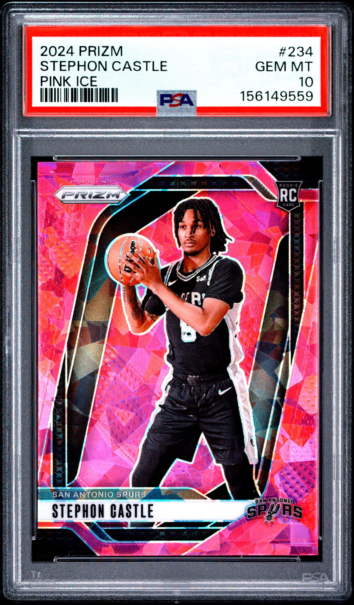 2024 Panini Prizm Stephon Castle #234 (Pink Ice) Gem Mt 10 front