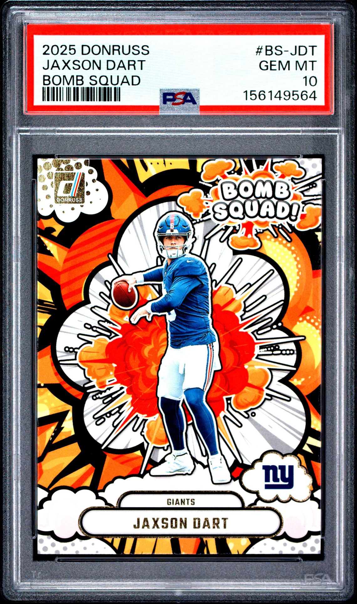 2025 Panini Donruss Bomb Squad Jaxson Dart #Bs-Jdt Gem Mt 10 front