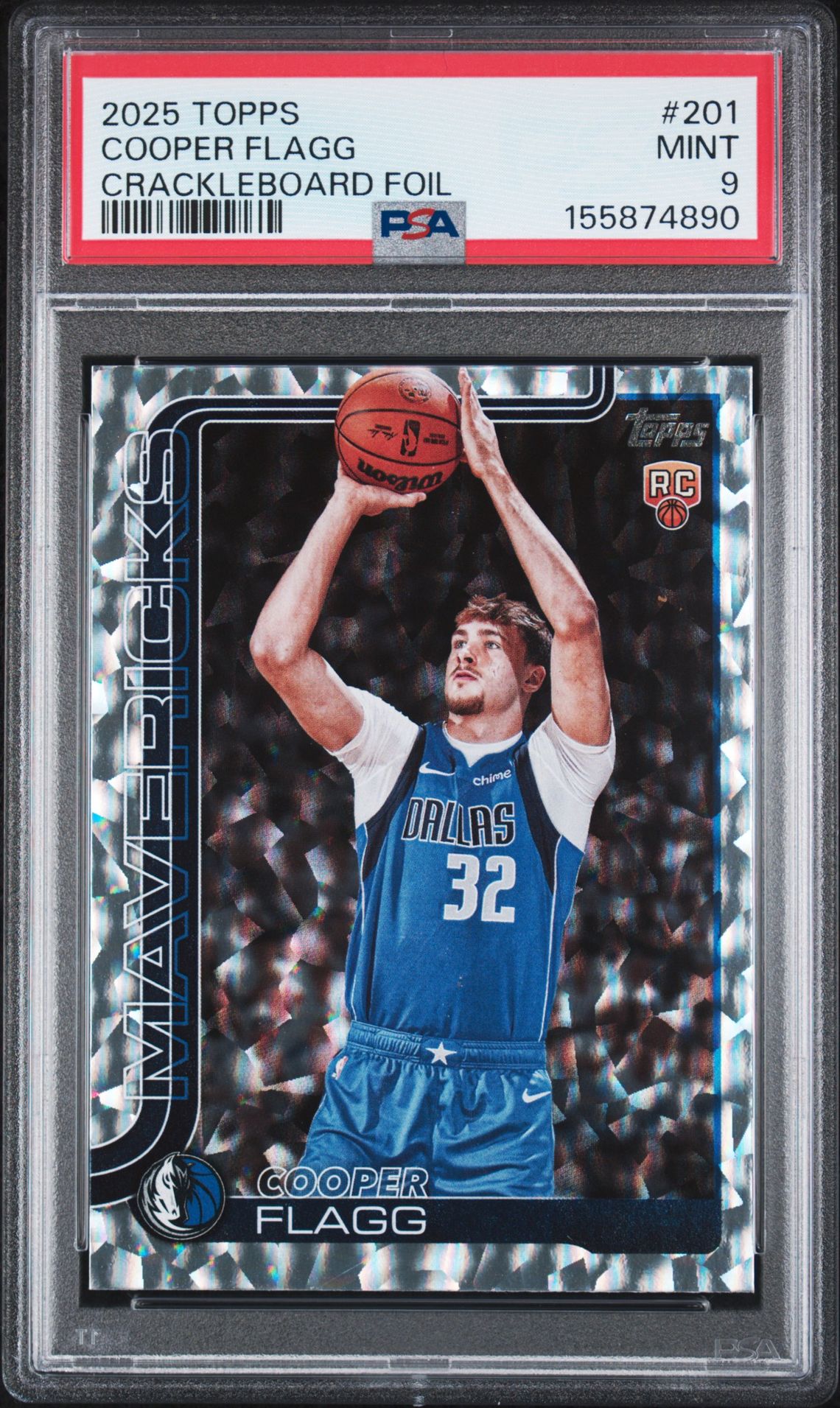2025 Topps Cooper Flagg #201 (Crackleboard Foil) Mint 9 front