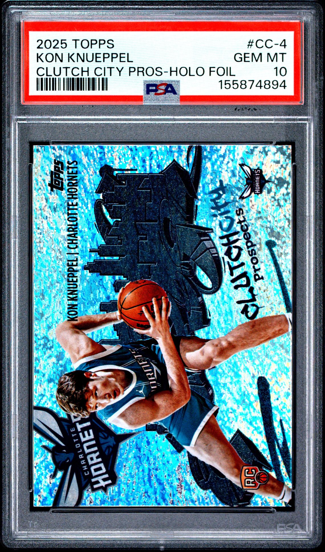 2025 Topps Clutch City Prospects Kon Knueppel #Cc-4 (Clutch City Pros-Holo Foil) Gem Mt 10 front