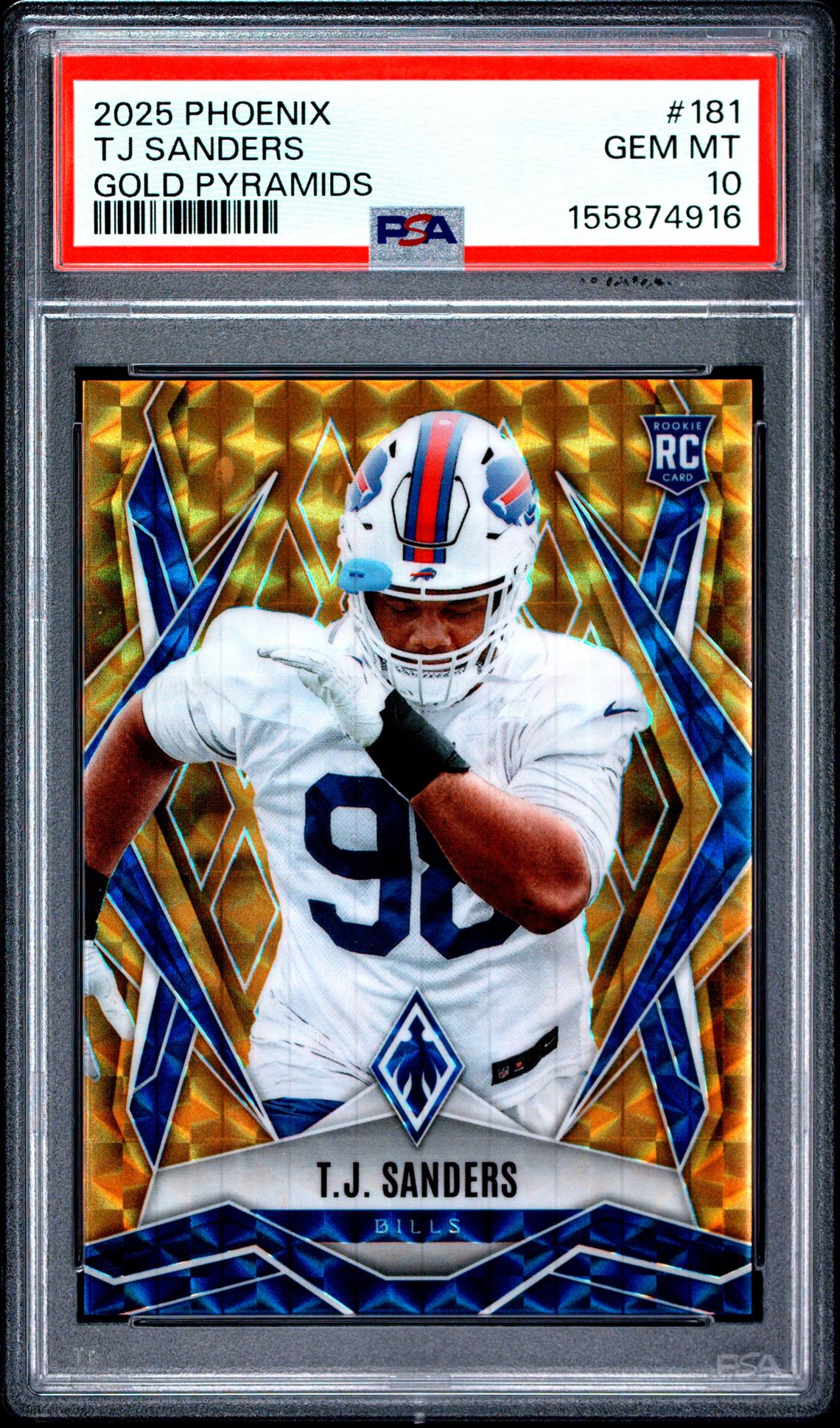 2025 PANINI PHOENIX TJ SANDERS GOLD PYRAMIDS 181 GEM MT 10 front