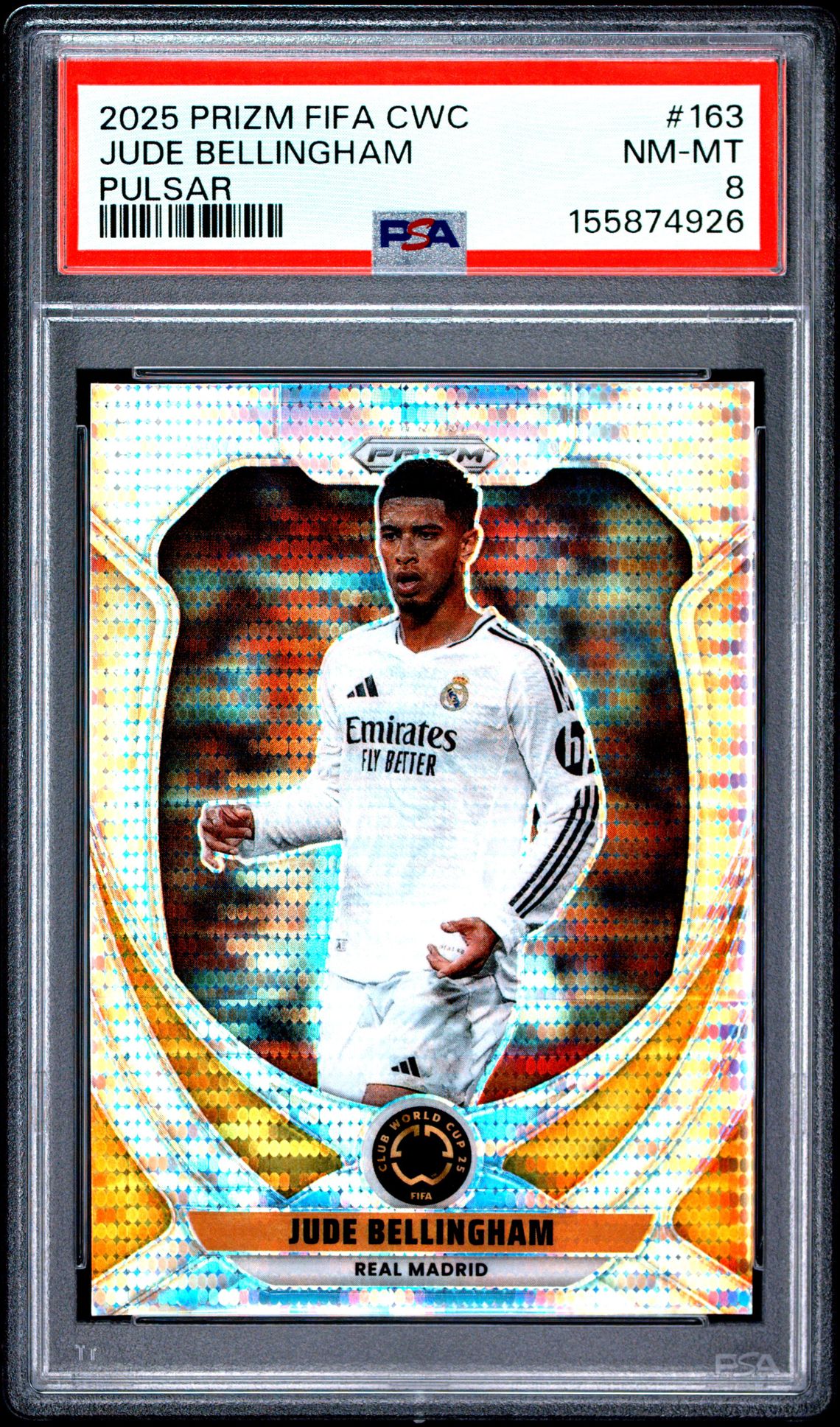 2025 Panini Prizm Fifa Club World Cup Jude Bellingham #163 (Pulsar) Nm-Mt 8 front