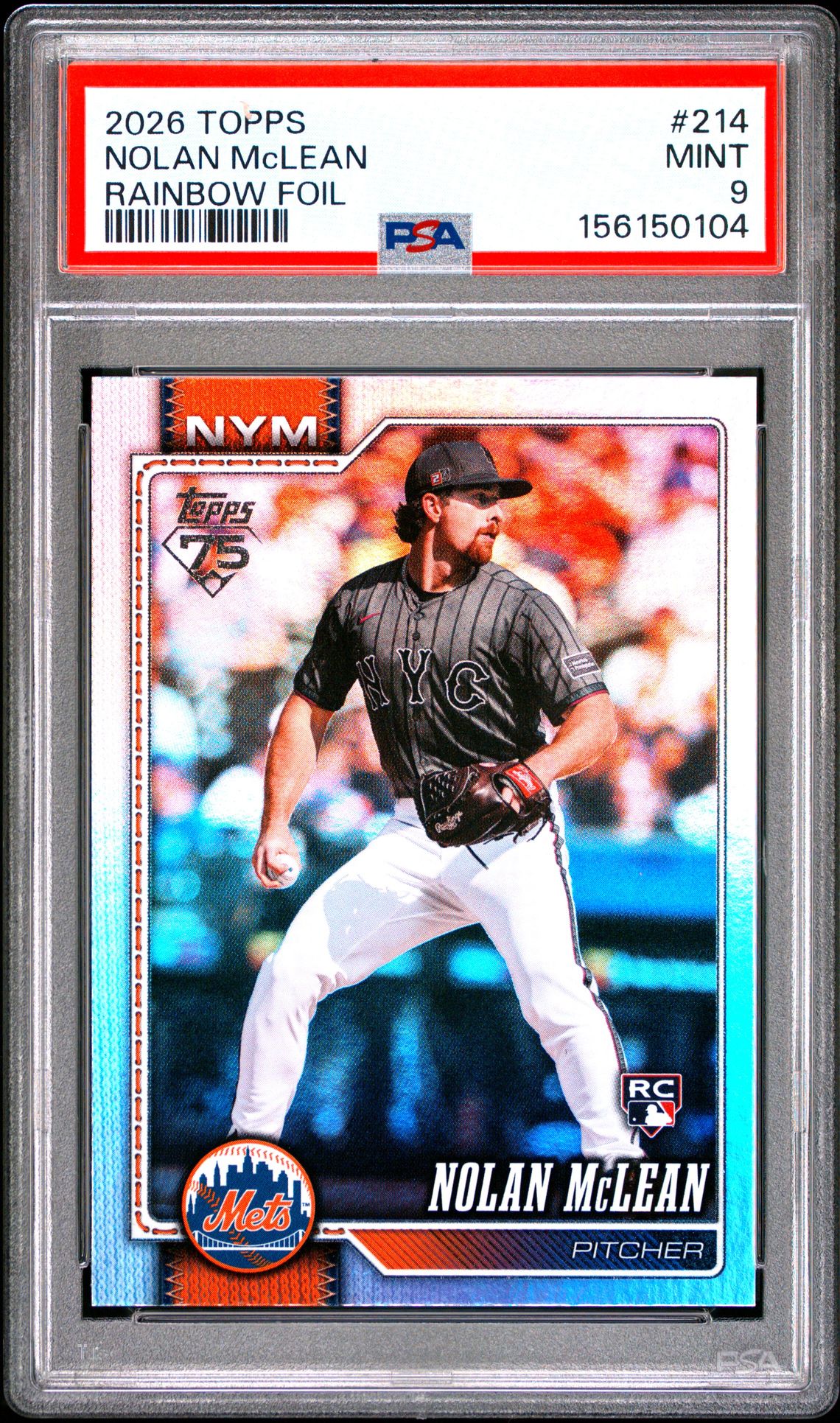2026 Topps Nolan Mclean #214 (Rainbow Foil) Mint 9 front