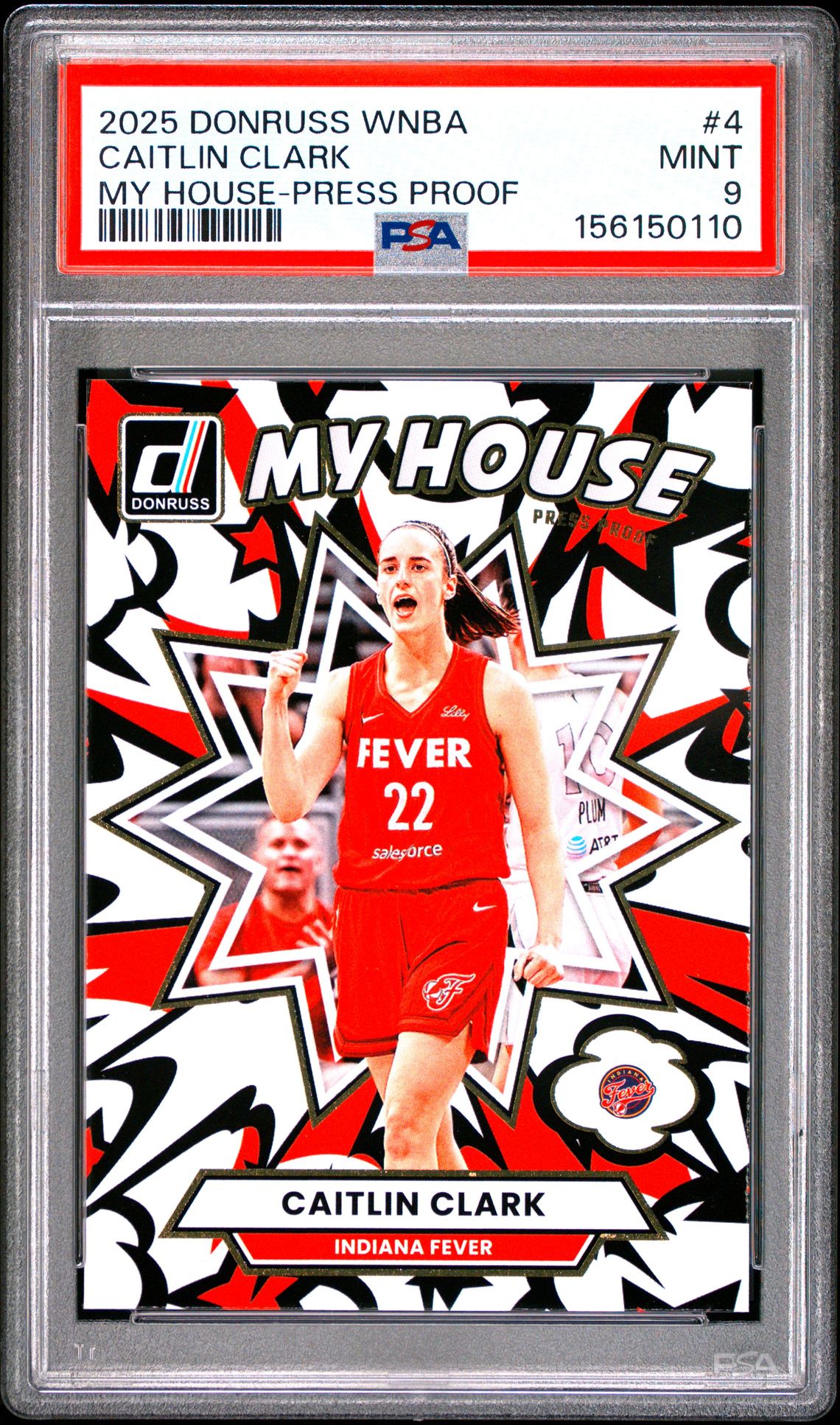2025 Panini Donruss Wnba My House Caitlin Clark #4 (My House-Press Proof) Mint 9 front