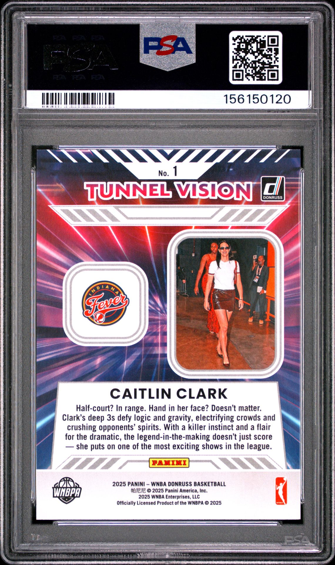 2025 Panini Donruss Wnba Tunnel Vision Caitlin Clark #1 Mint 9 back