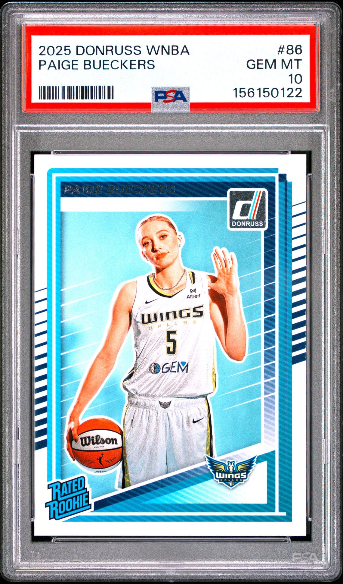 2025 Panini Donruss Wnba Paige Bueckers #86 Gem Mt 10 front view - PSA graded GEM MT 10