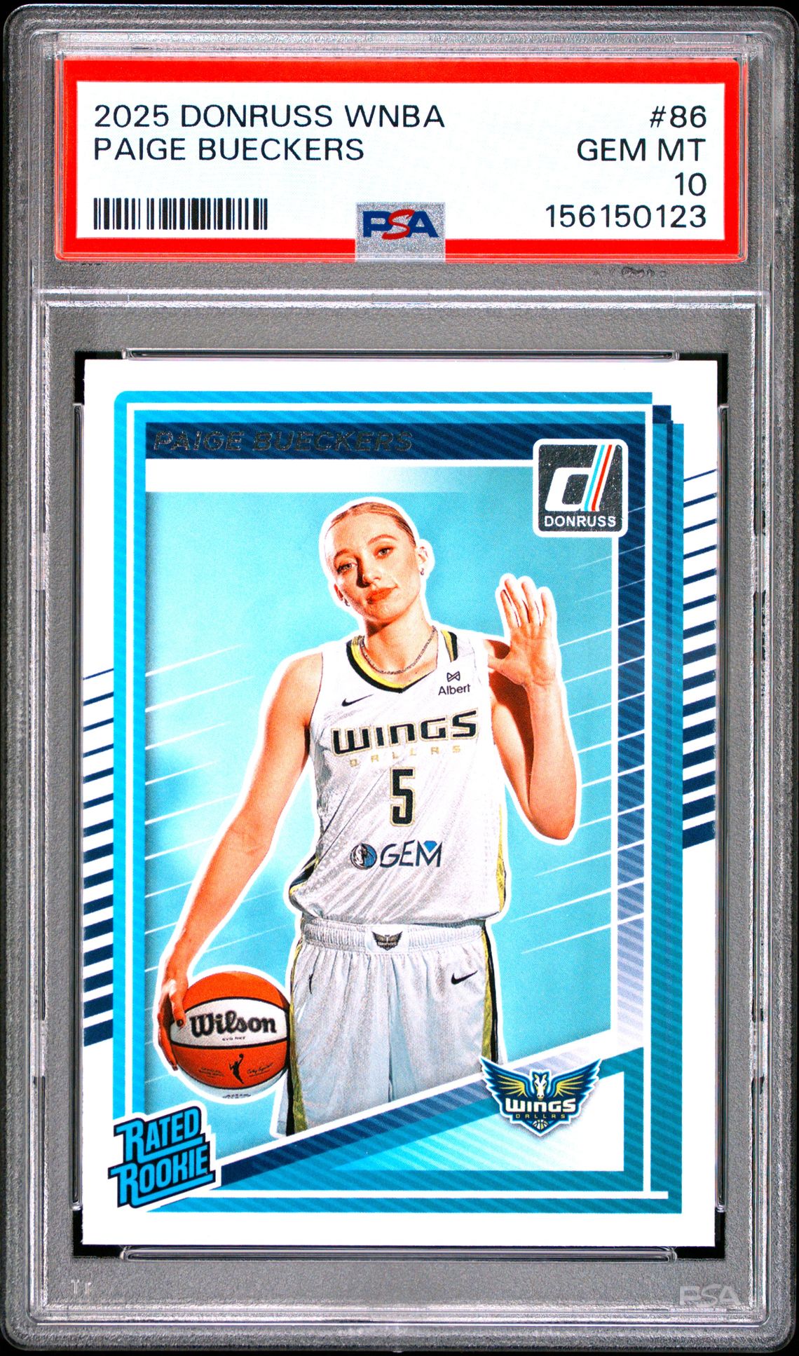 2025 Panini Donruss Wnba Paige Bueckers #86 Gem Mt 10 front view - PSA graded GEM MT 10