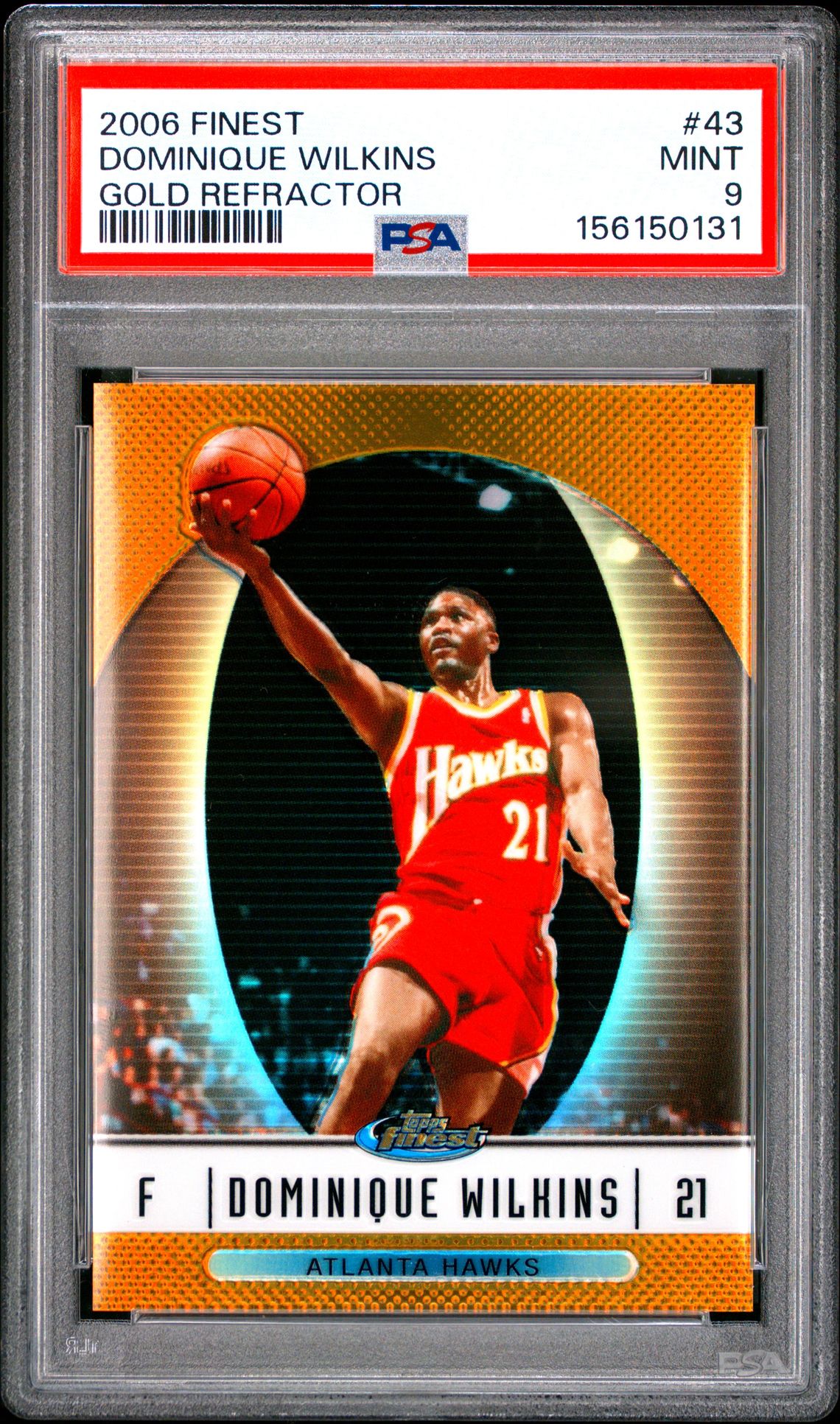 2006 Finest Dominique Wilkins #43 (Gold Refractor) Mint 9 front