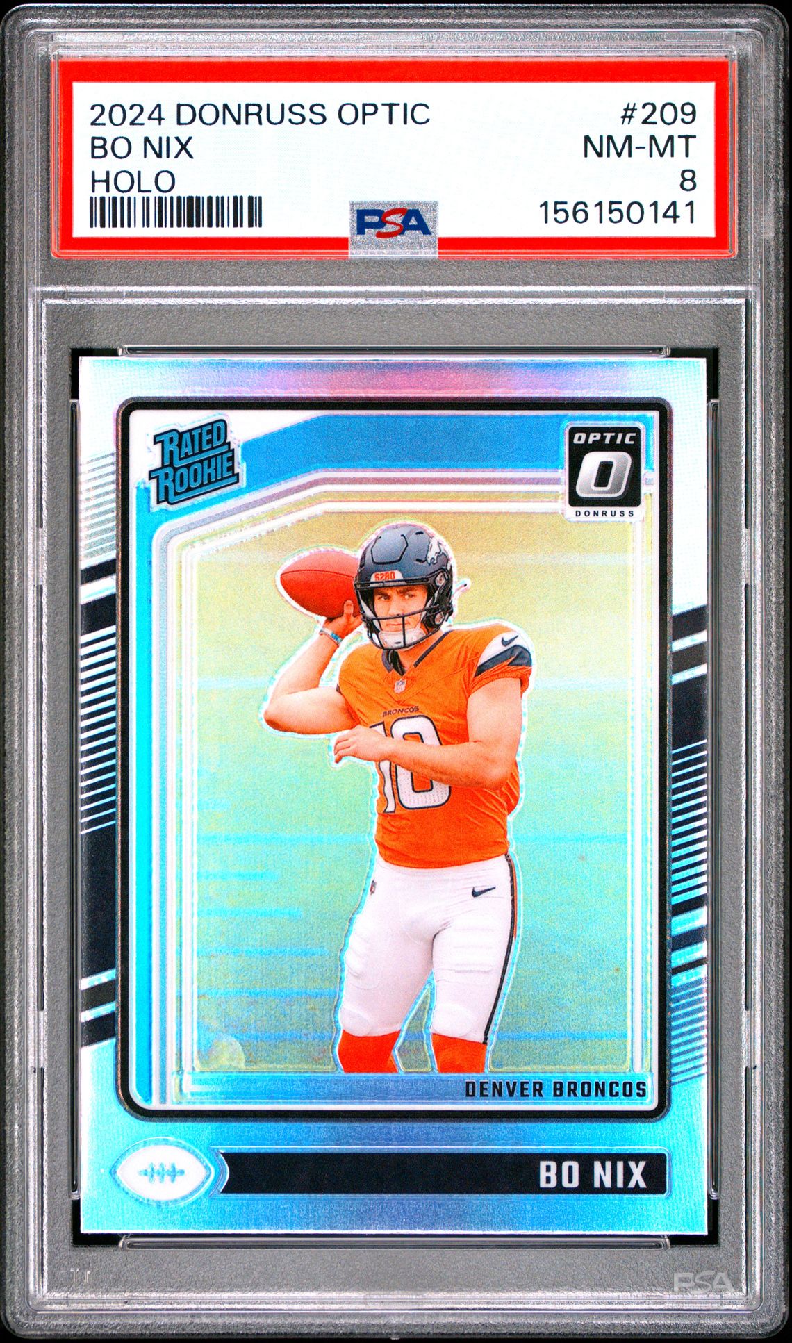 2024 Panini Donruss Optic Bo Nix #209 (Holo) Nm-Mt 8 front