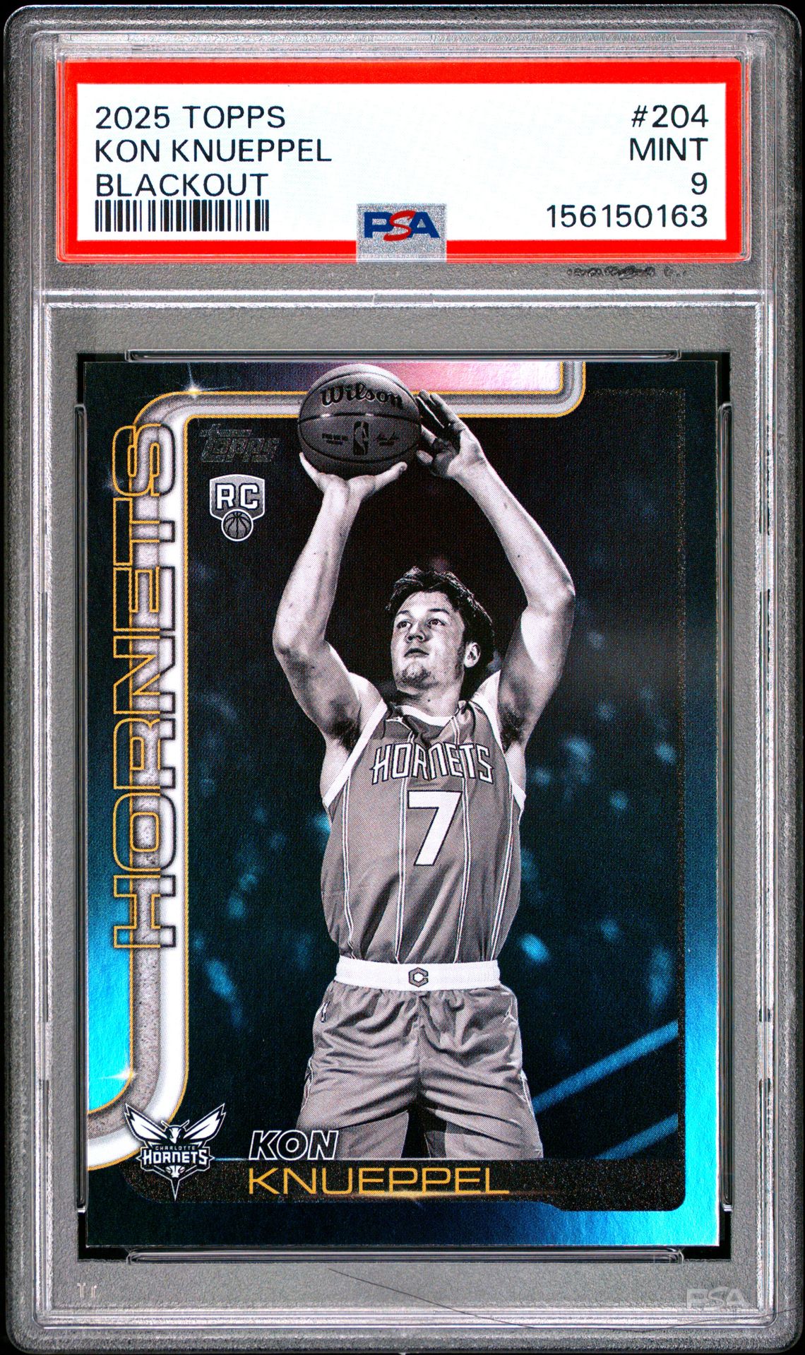 2025 Topps Kon Knueppel #204 (Blackout) Mint 9 front
