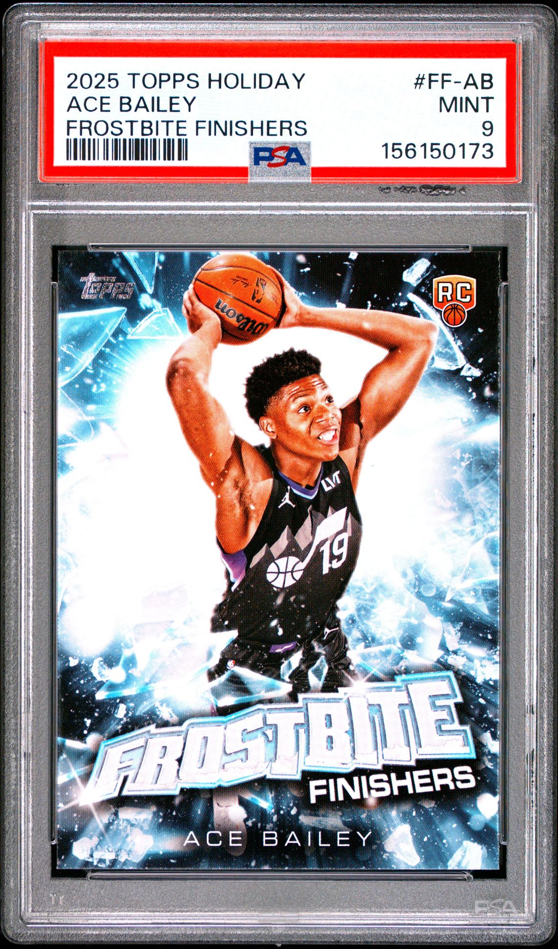 2025 Topps Holiday Frostbite Finishers Ace Bailey #Ff-Ab Mint 9 front