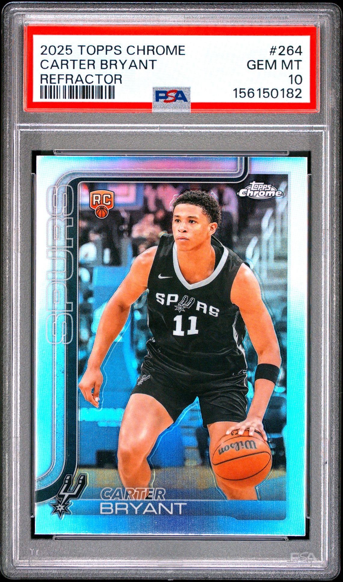 2025 TOPPS CHROME CARTER BRYANT REFRACTOR 264 GEM MT 10 front