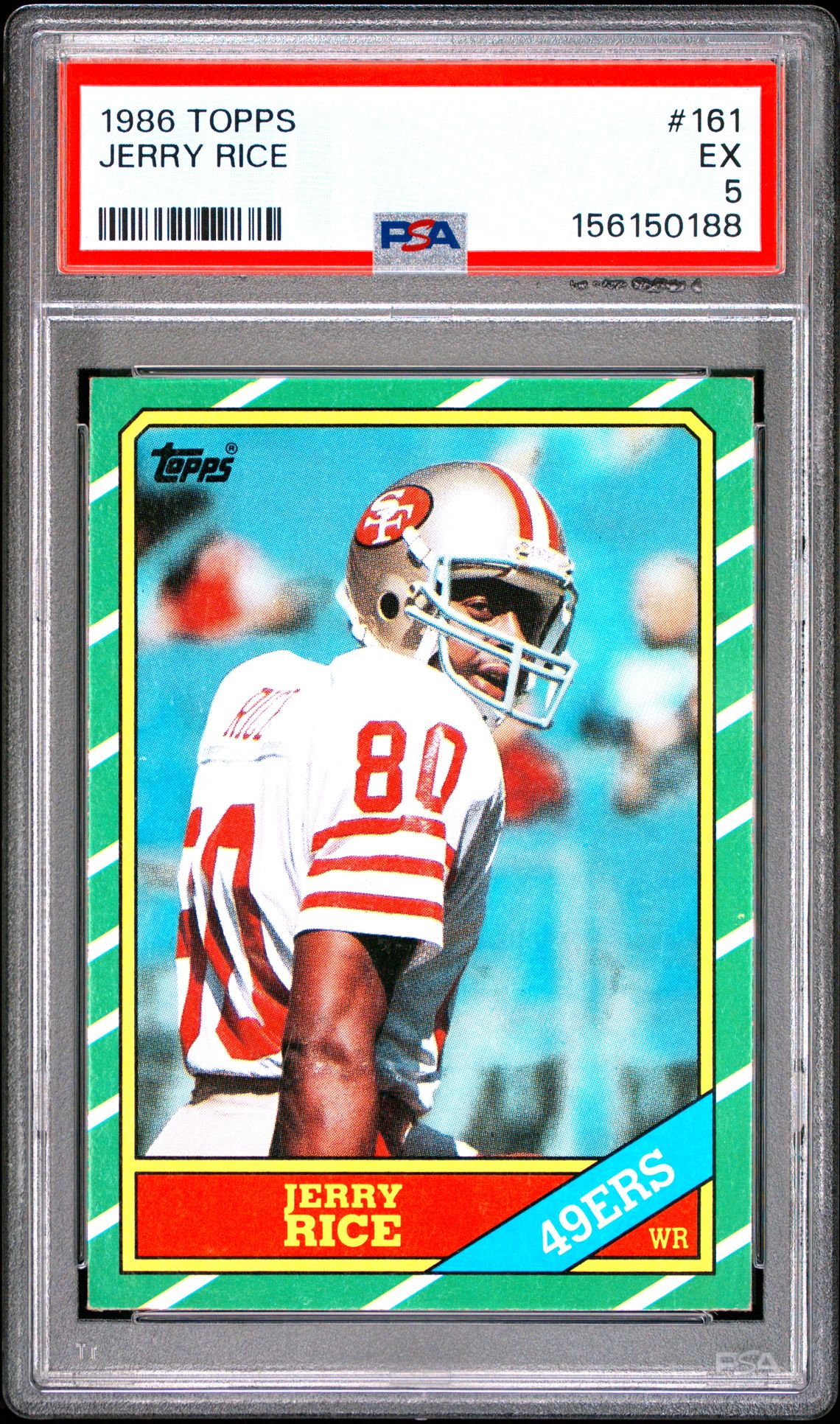 1986 Topps Jerry Rice #161 Ex 5 front
