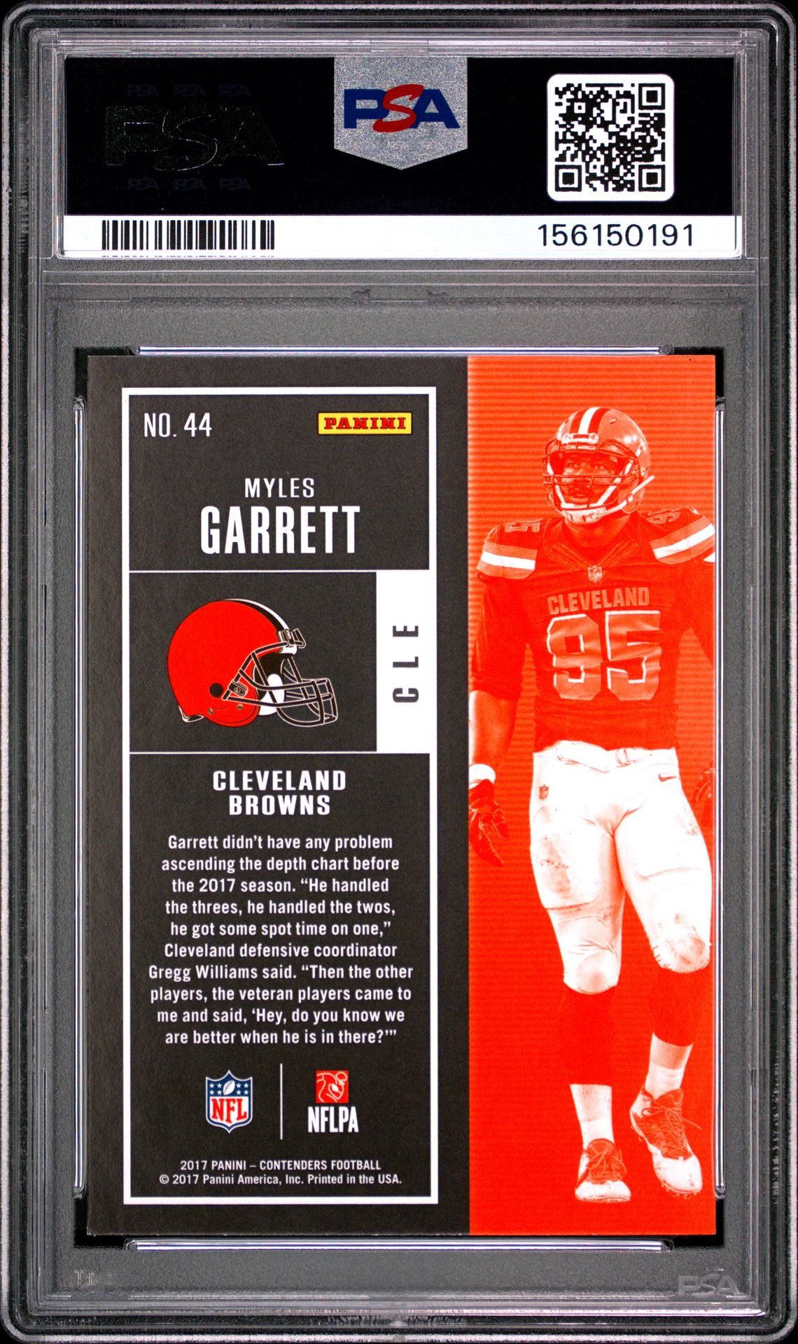 2017 Panini Contenders Myles Garrett #44 Mint 9 back
