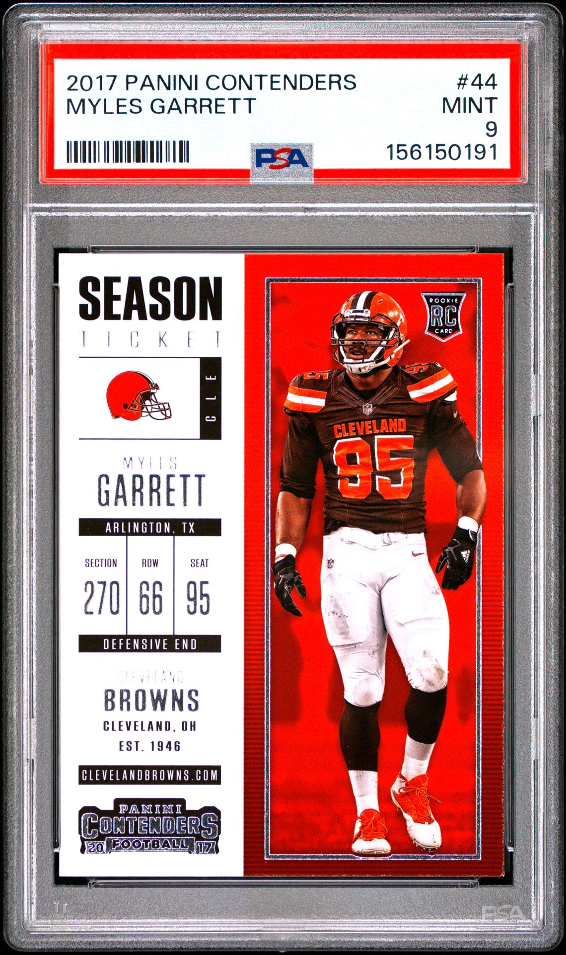 2017 Panini Contenders Myles Garrett #44 Mint 9 front