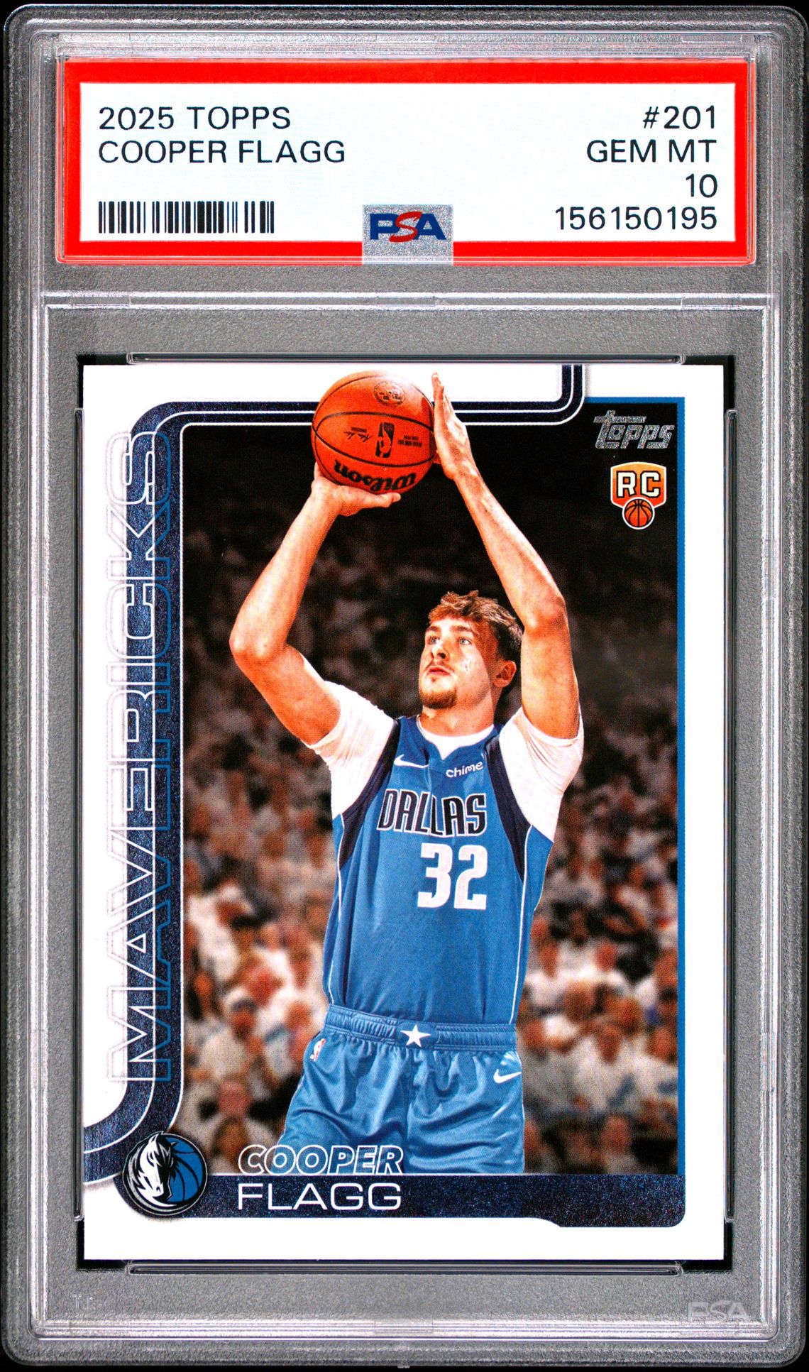 2025 Topps Cooper Flagg #201 Gem Mt 10 front view - PSA graded GEM MT 10
