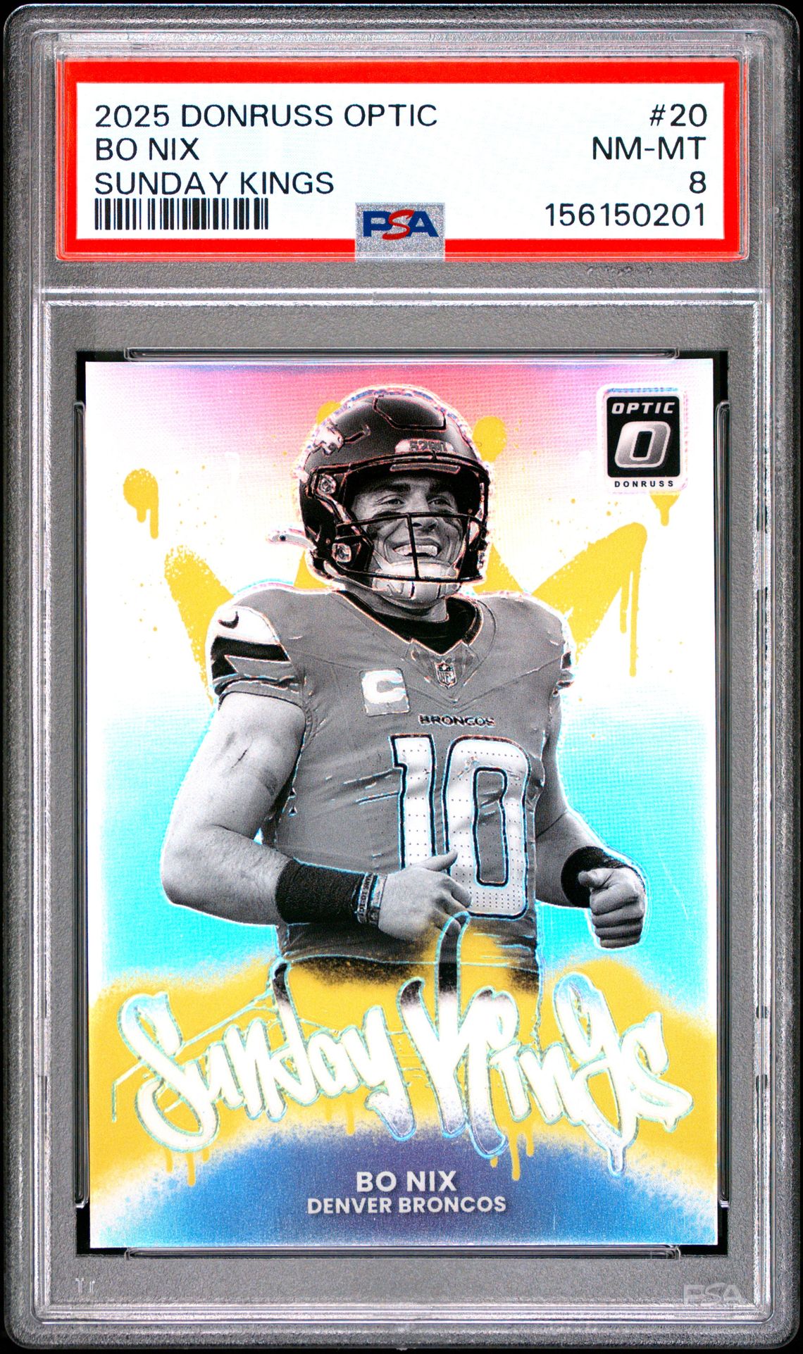 2025 Panini Donruss Optic Sunday Kings Bo Nix #20 Nm-Mt 8 front