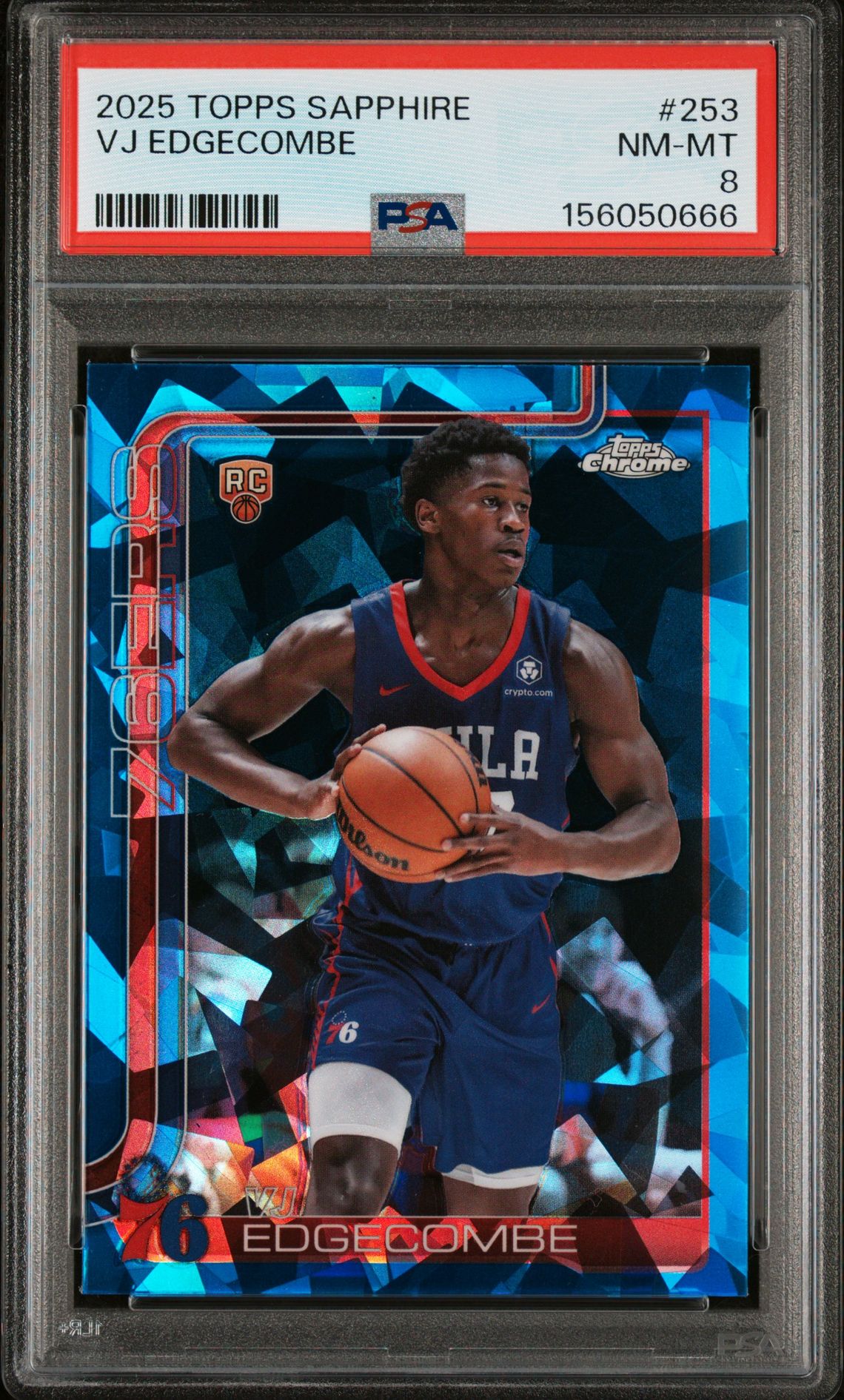 2025 Topps Chrome Sapphire Edition Vj Edgecombe #253 Nm-Mt 8 front