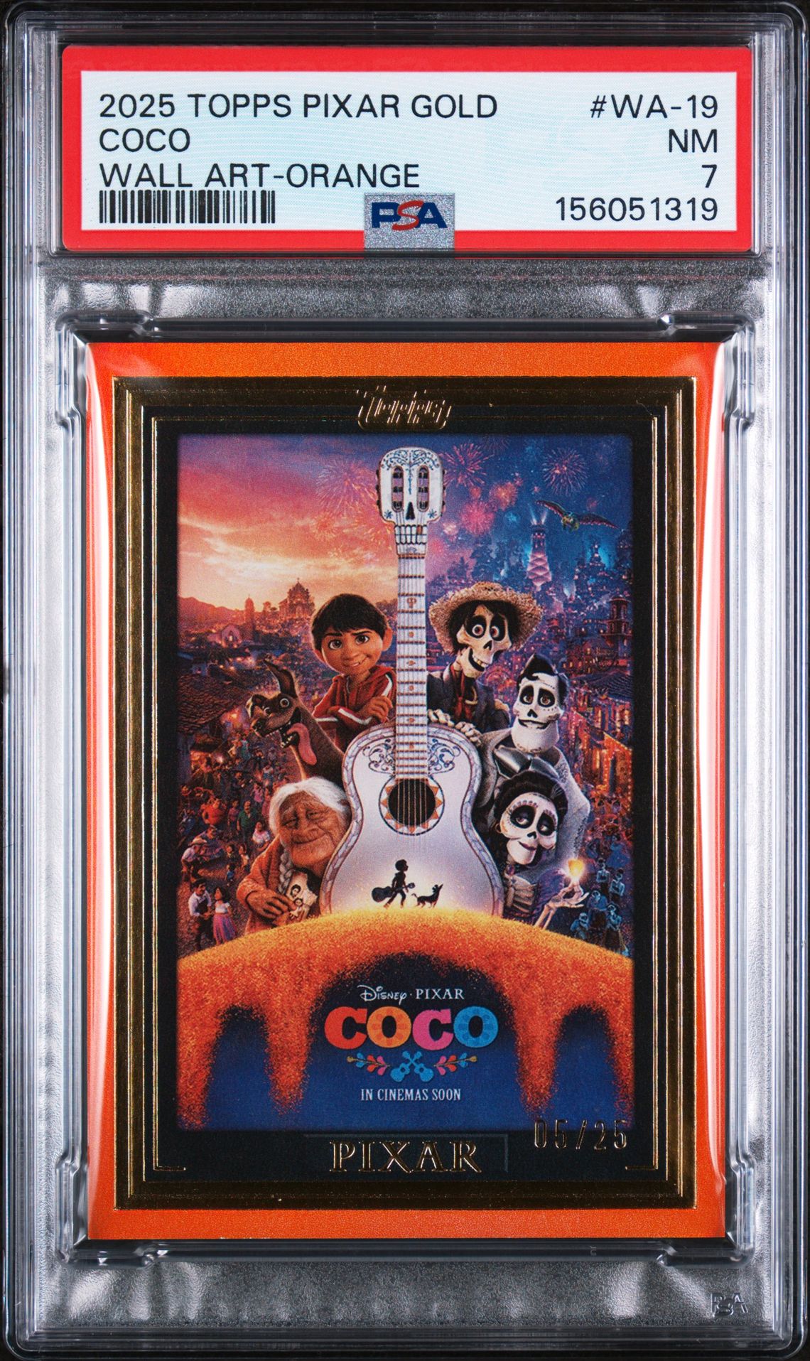 2025 Topps Pixar Gold Wall Art Coco #Wa-19 (Wall Art-Orange) Nm 7 front
