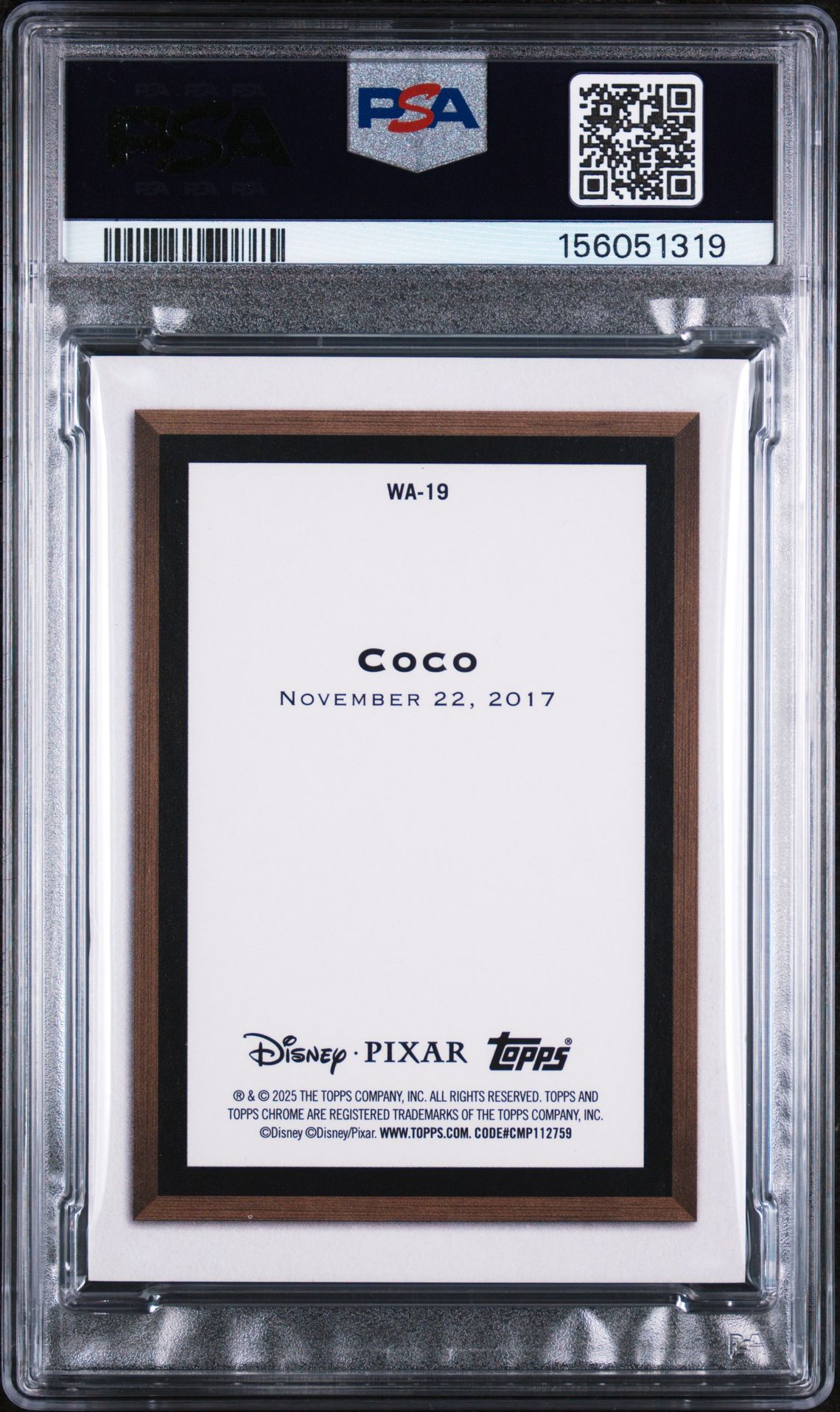 2025 Topps Pixar Gold Wall Art Coco #Wa-19 (Wall Art-Orange) Nm 7 back