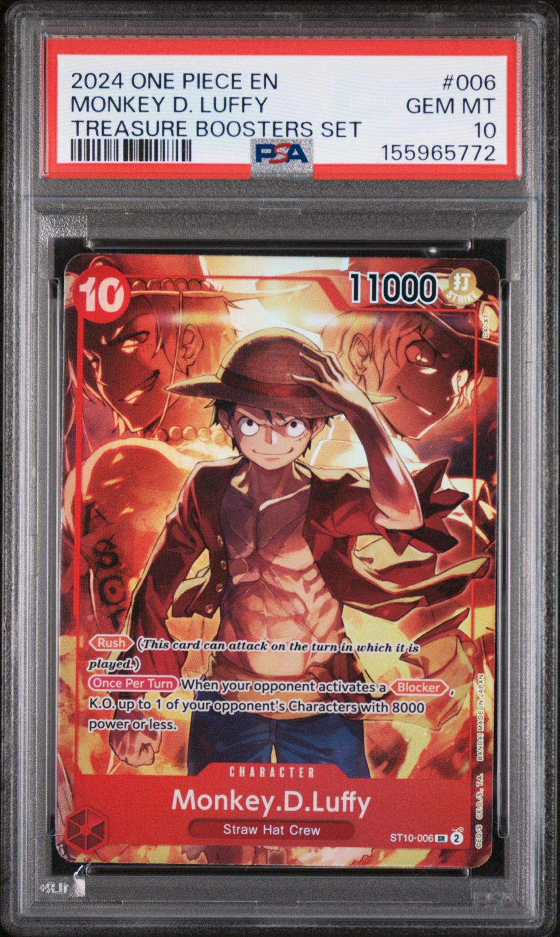 2024 One Piece Promos Monkey D. Luffy #006 (Treasure Boosters Set) Gem Mt 10 front