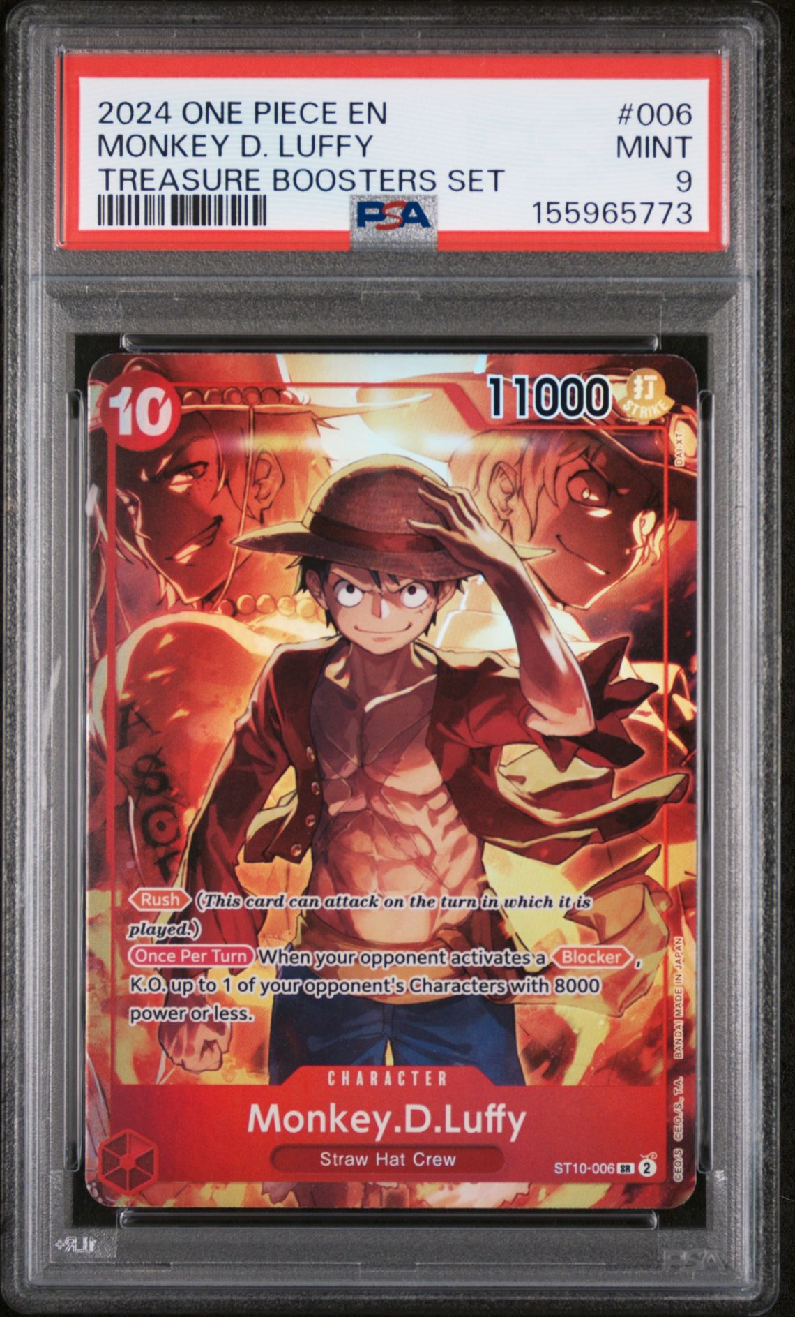 2024 One Piece Promos Monkey D. Luffy #006 (Treasure Boosters Set) Mint 9 front