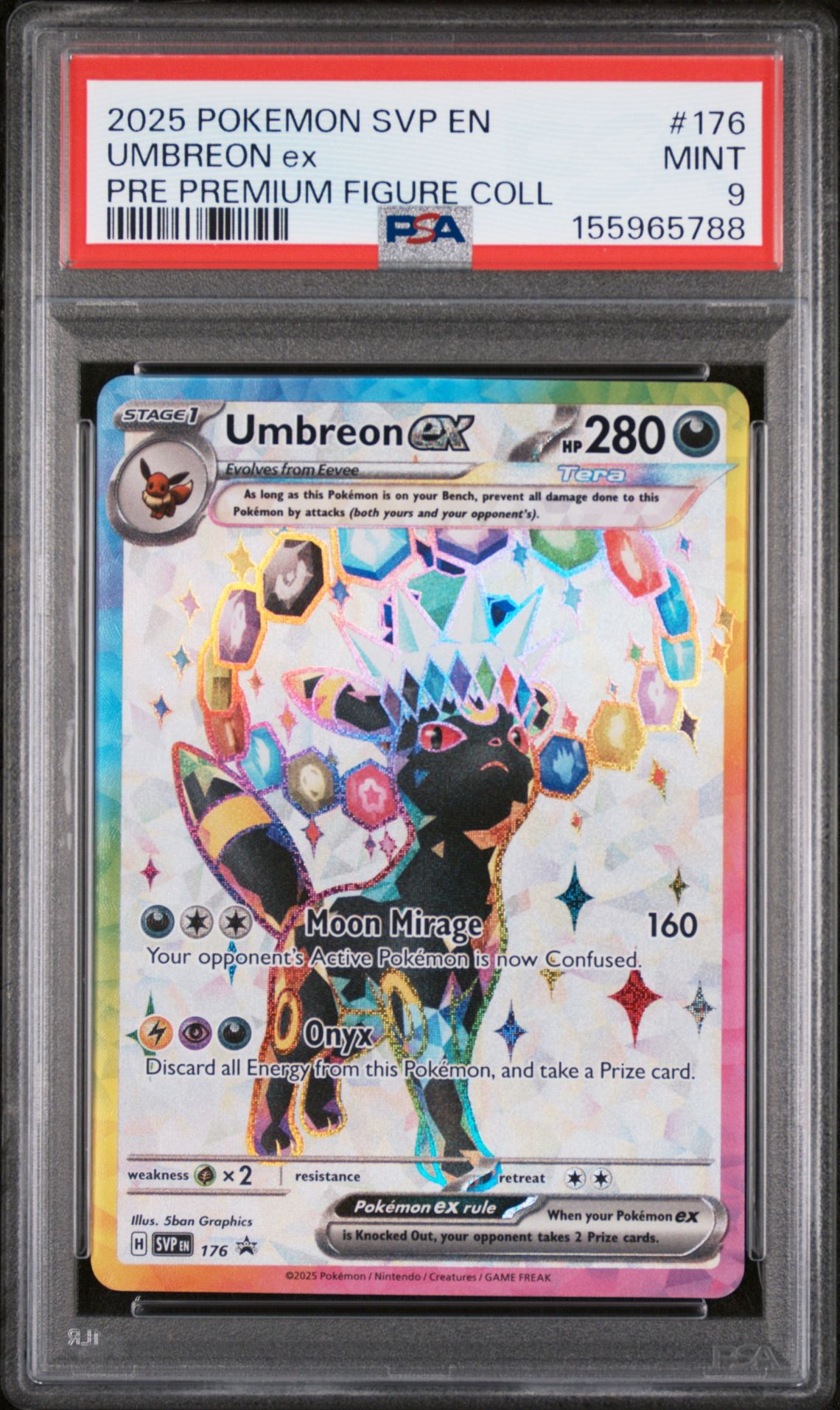 2025 Pokemon Svp En-Sv Black Star Promo Umbreon Ex #176 (Pre Premium Figure Coll) Mint 9 front