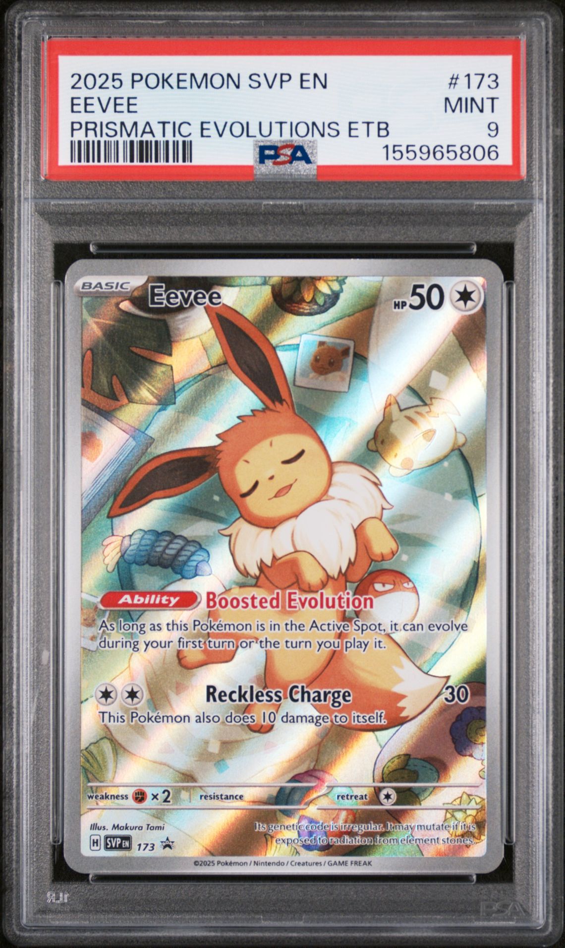 2025 Pokemon Svp En-Sv Black Star Promo Eevee #173 (Prismatic Evolutions Etb) Mint 9 front