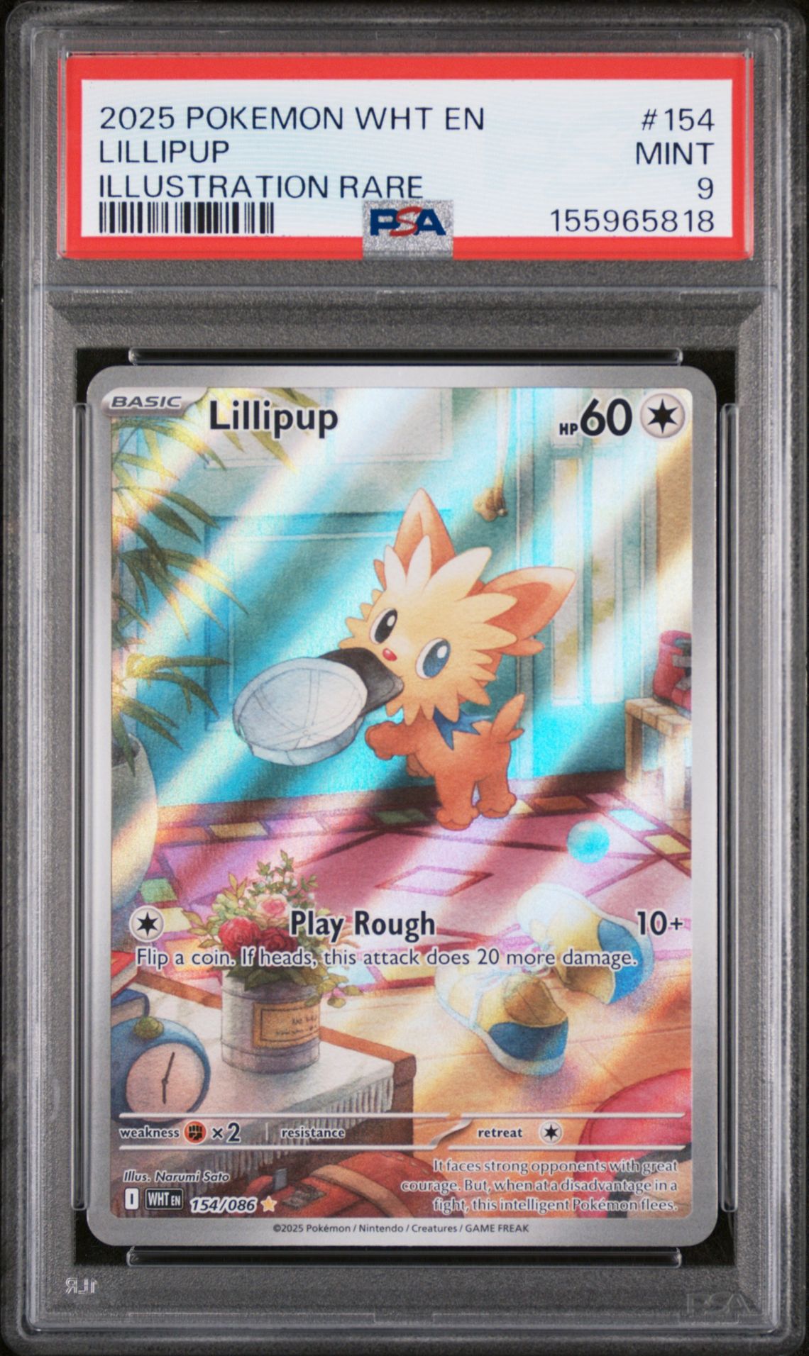 2025 Pokemon Wht En-White Flare Lillipup #154 (Illustration Rare) Mint 9 front
