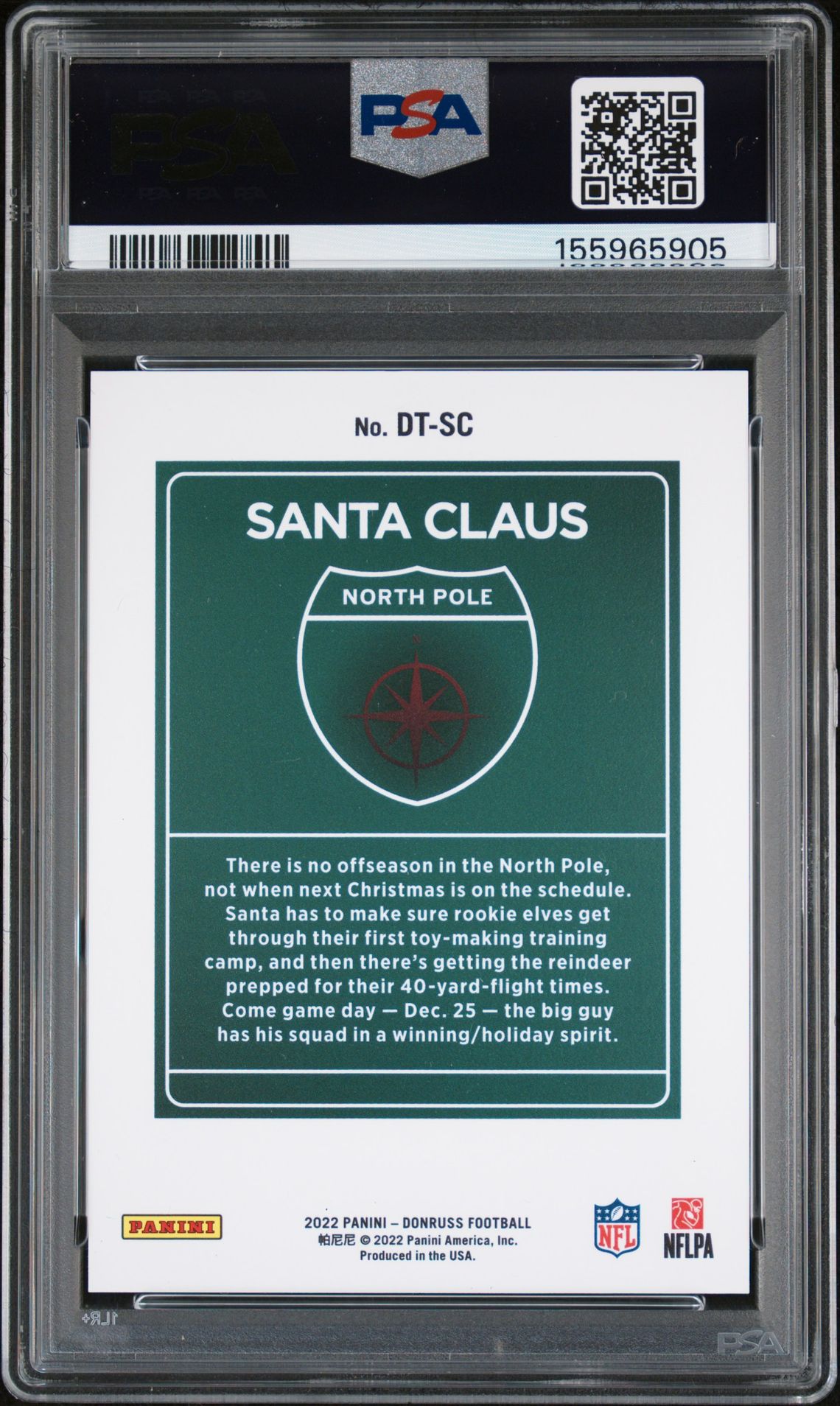 2022 Panini Donruss Downtown Santa Claus #Dtsc (Downtown!) Mint 9 back