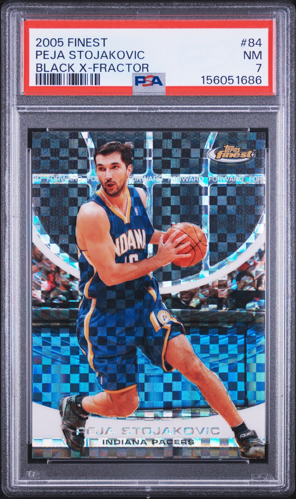 2005 Finest Peja Stojakovic #84 (Black X-Fractor) Nm 7 front