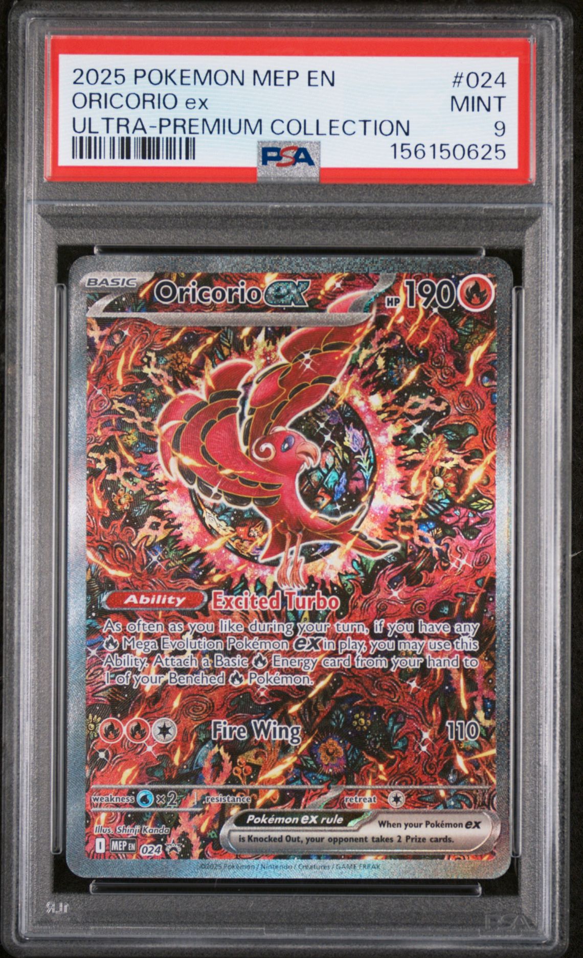 2025 Pokemon Mep En-Me Black Star Promo Oricorio Ex #024 (Ultra-Premium Collection) Mint 9 front