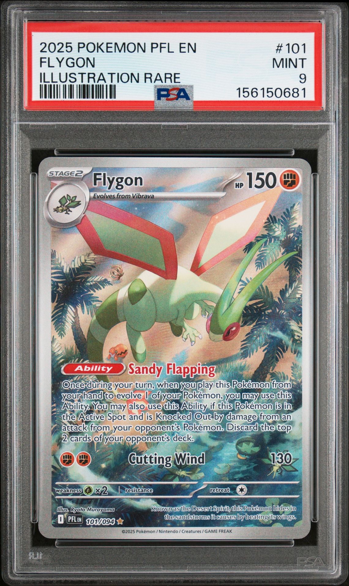 2025 Pokemon Pfl En-Phantasmal Flames Flygon #101 (Illustration Rare) Mint 9 front