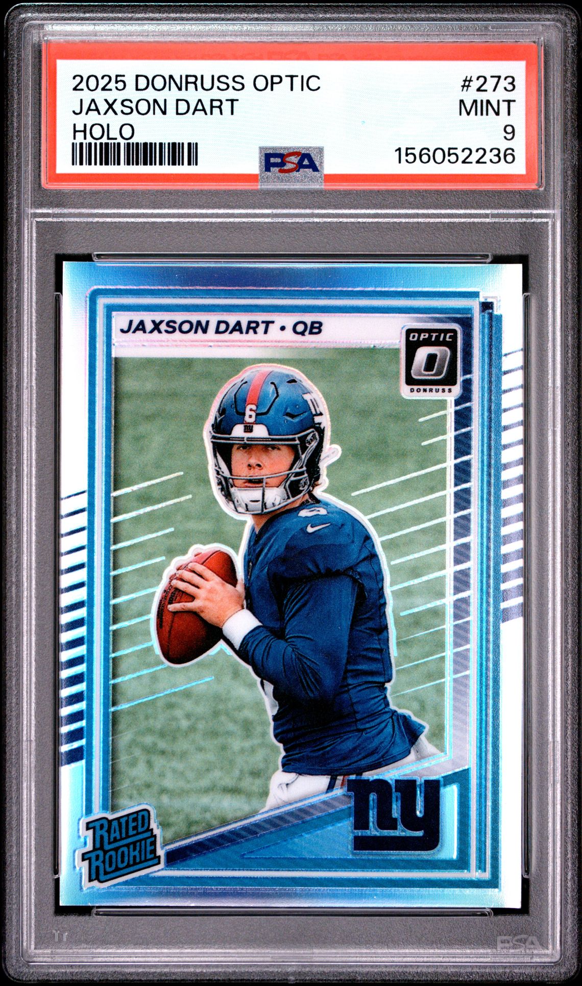 2025 Panini Donruss Optic Jaxson Dart #273 (Holo) Mint 9 front