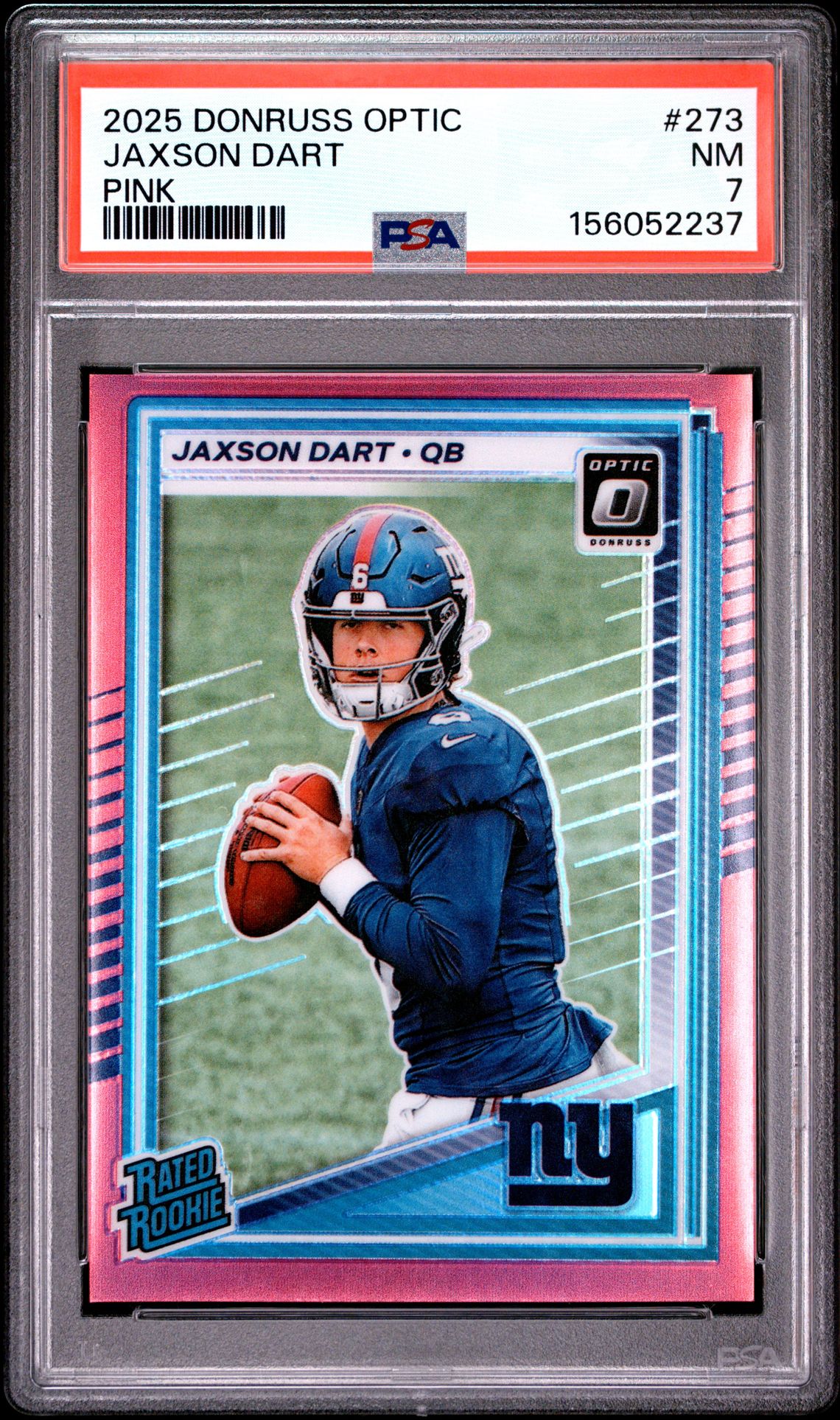 2025 Panini Donruss Optic Jaxson Dart #273 (Pink) Nm 7 front