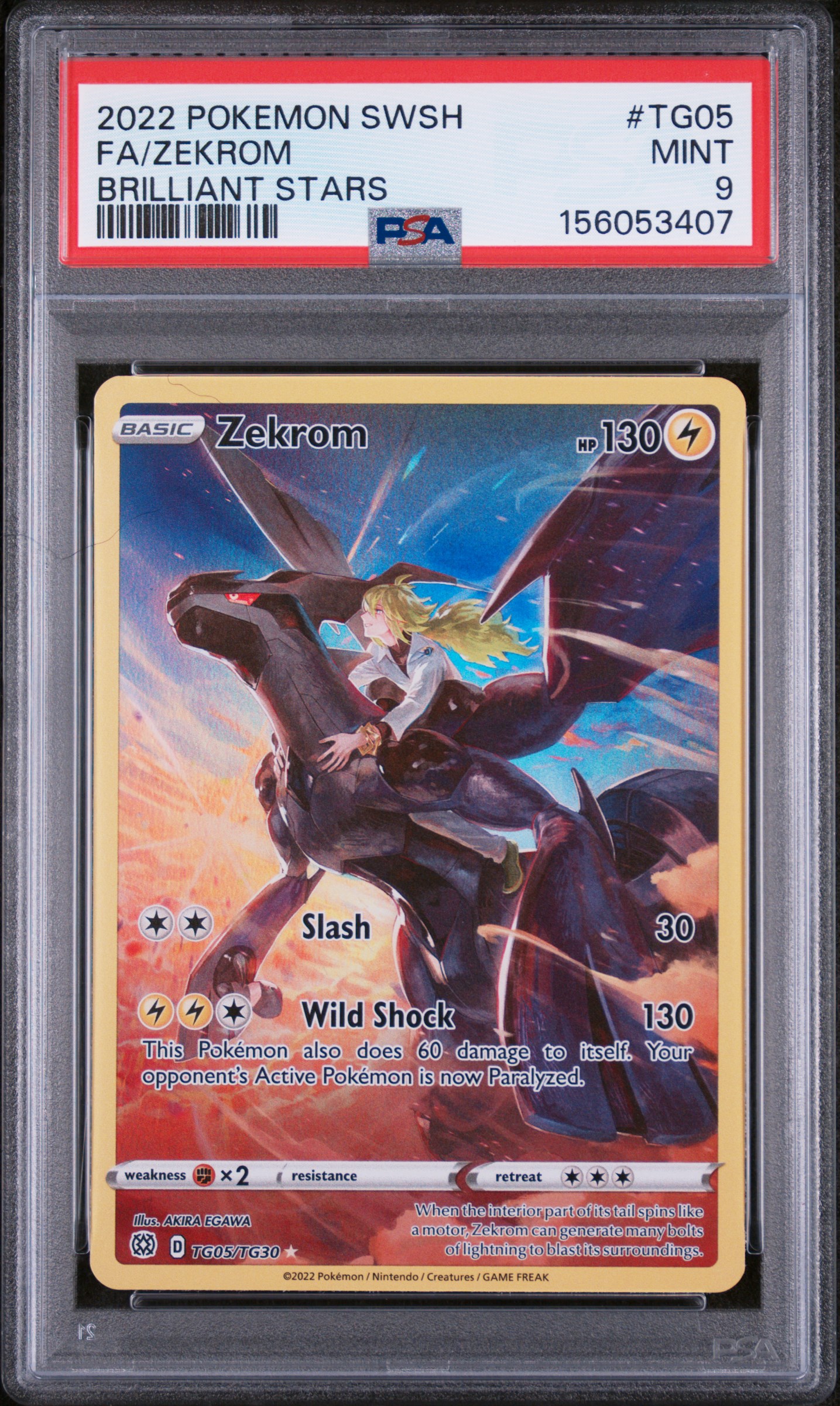 2022 #TG05 Full Art/Zekrom PSA 9 Sword & Shield Brilliant Stars