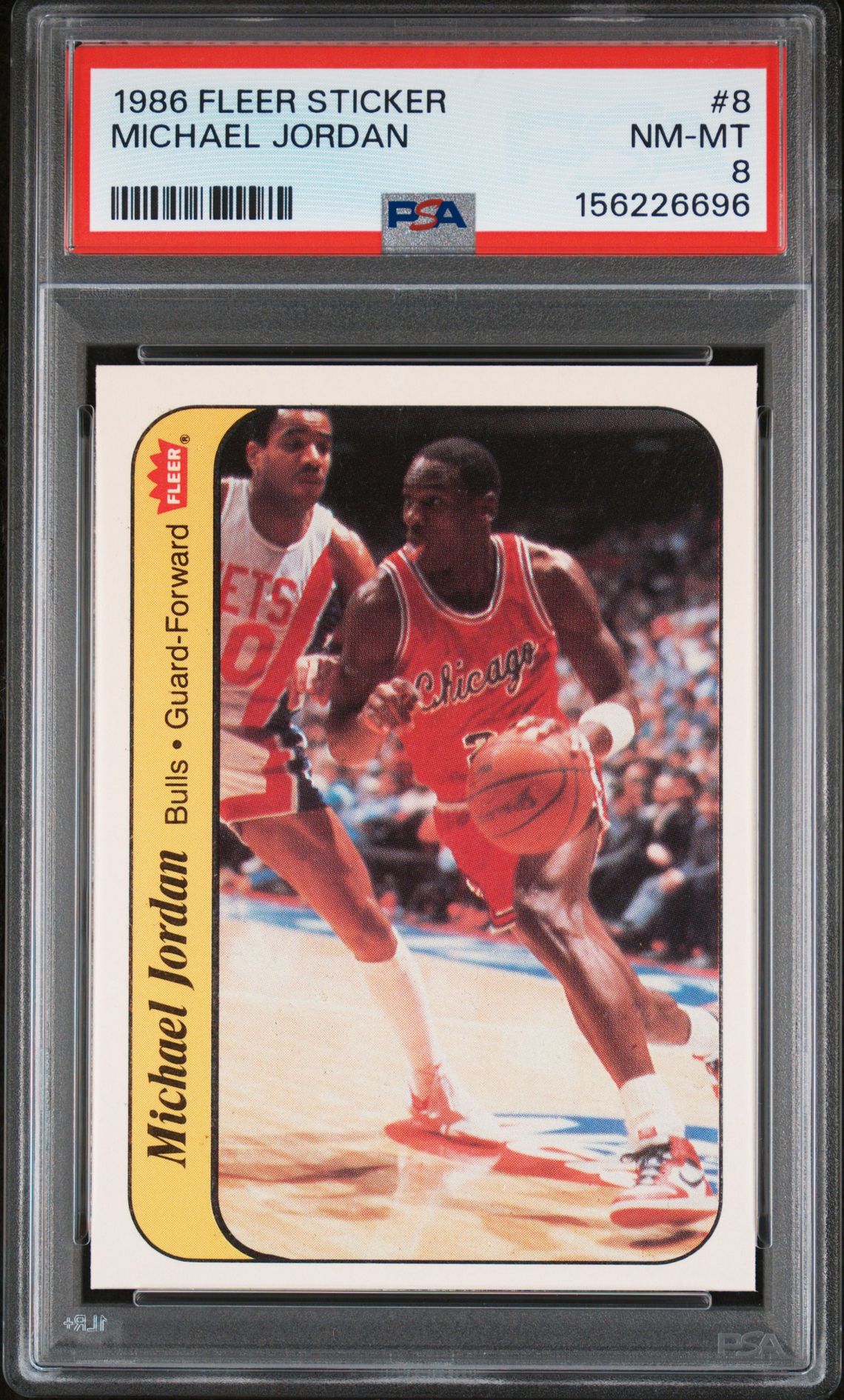 1986 Fleer FLEER STICKER #8 Michael Jordan front