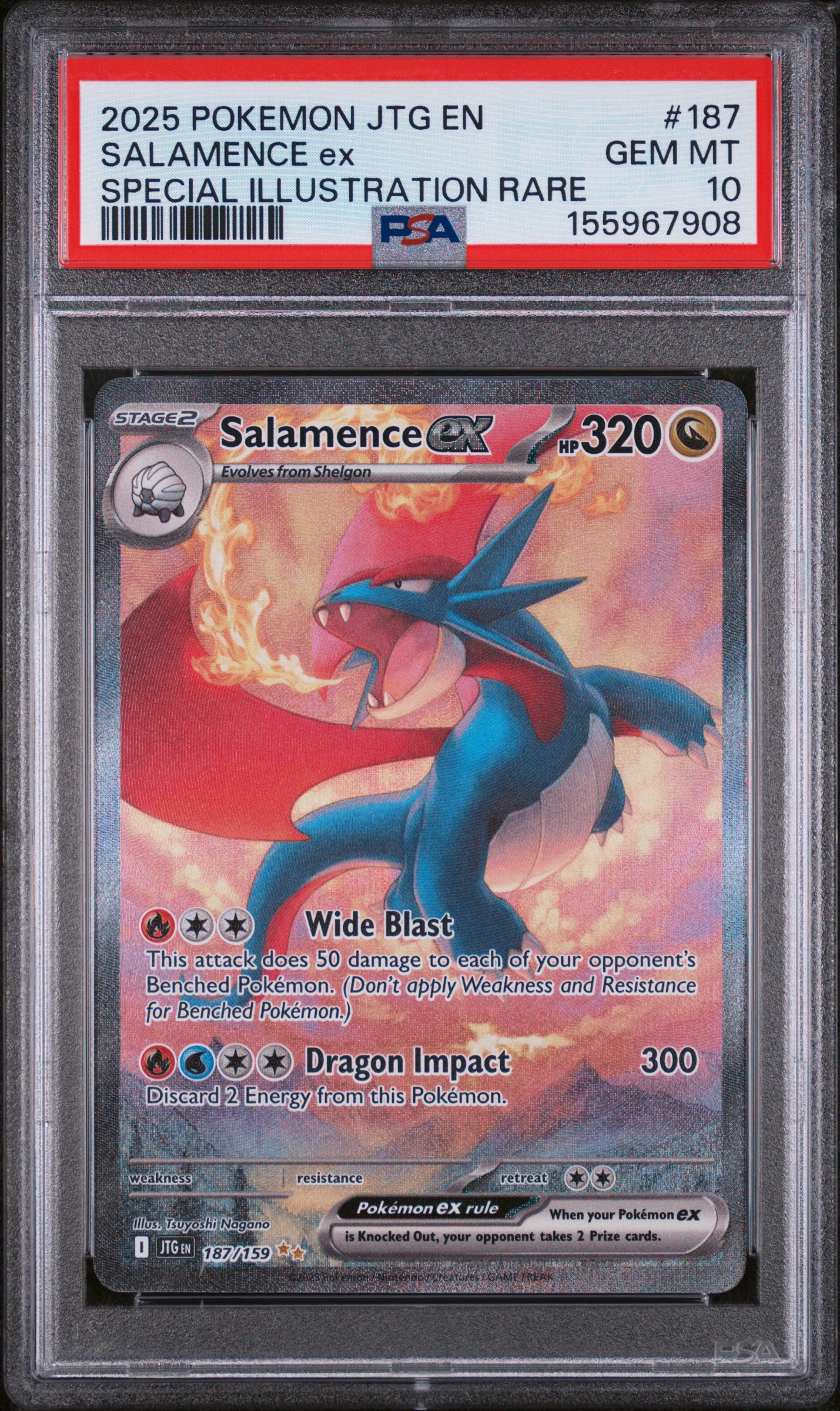 2025 #187 Salamence EX PSA 10 Jtg EN-Journey Together