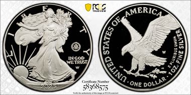 2025-W $1 Silver Eagle w/ U.S. Army Privy 250th Anniversary PR69DCAM