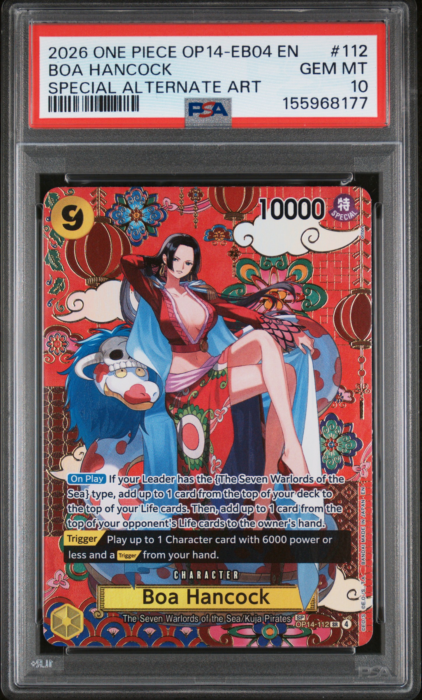 2026 #112 Boa Hancock PSA 10 One Piece OP14-EB04-the Azure Sea's Seven