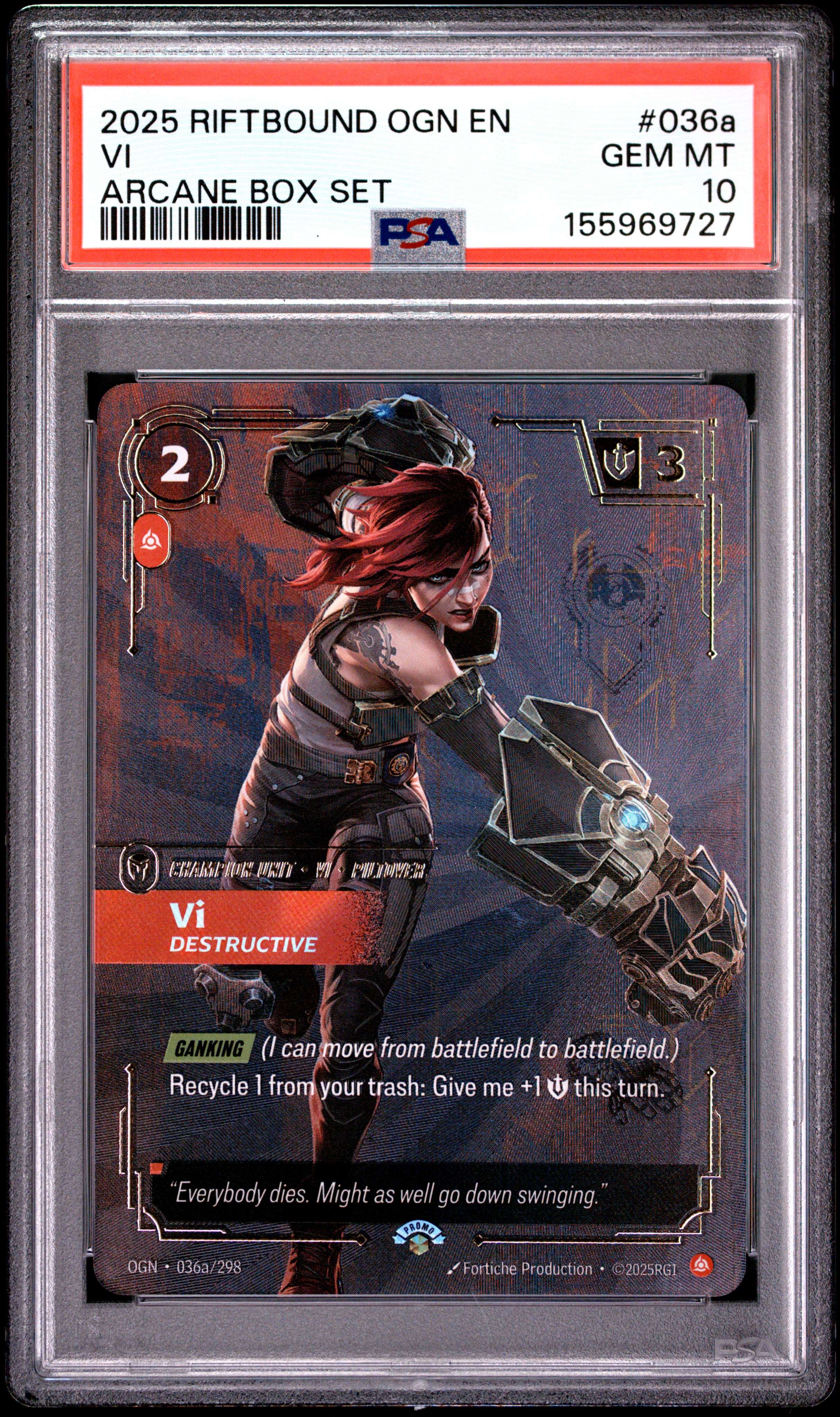 2025 #036a VI - Destructive PSA 10 Riftbound: League of Legends Ogn-Origins