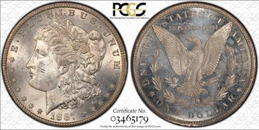 1887-S $1 VAM 4 Doubled Date MS64