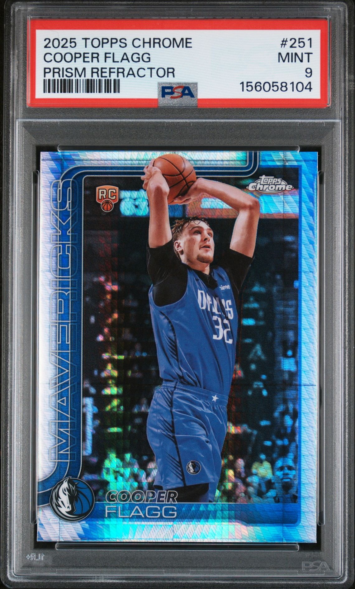 2025 Topps Chrome Cooper Flagg #251 (Prism Refractor) Mint 9 front