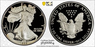 1988-S $1 Silver Eagle PR70DCAM