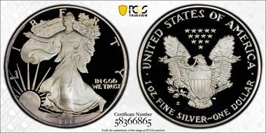 1989-S $1 Silver Eagle PR69DCAM