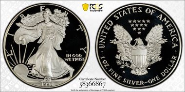 1991-S $1 Silver Eagle PR69DCAM